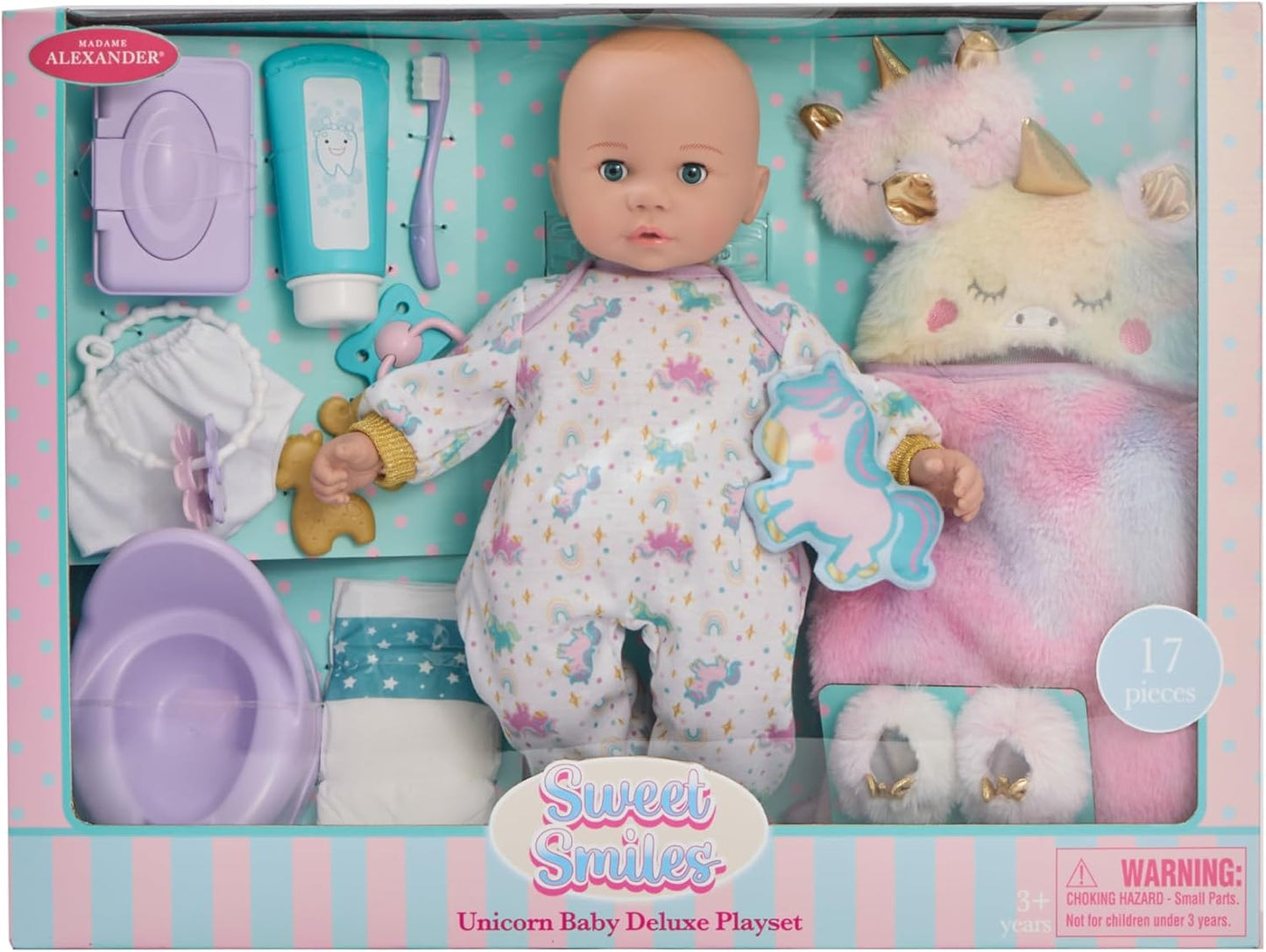 Madame Alexander Set de Juego Deluxe de Muñeca Bebé Unicornio Sweet...