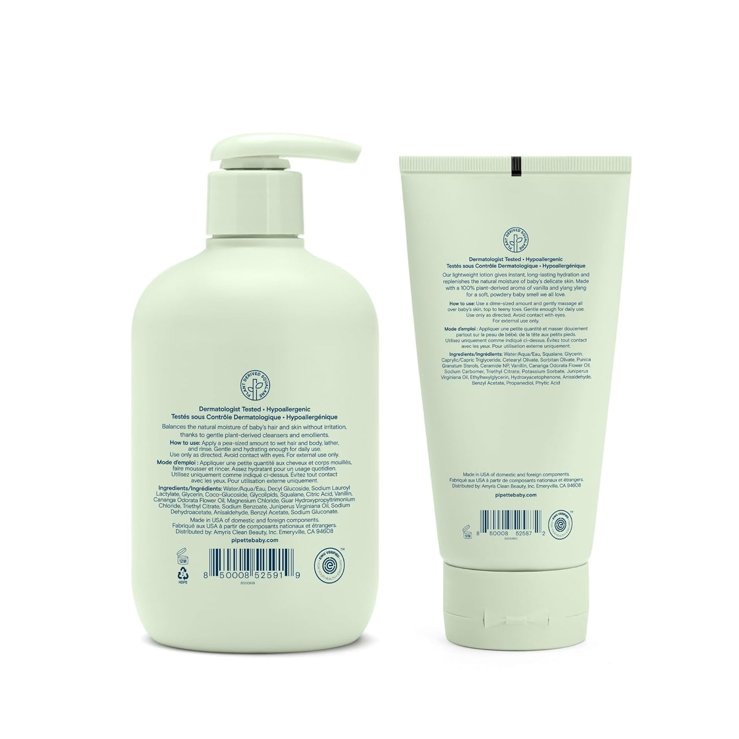 Pipette Vanilla + Ylang Ylang Wash and Lotion Duo - Paquete de 2, l...