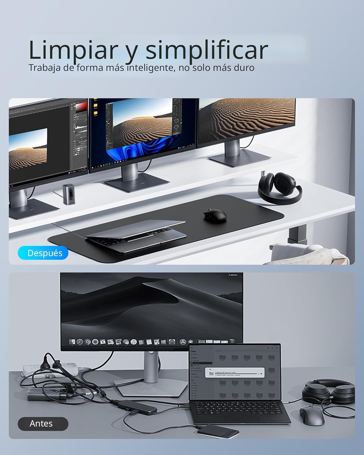 Baseus Estación de acoplamiento, Spacemate(Win) 11 en 1, pantalla triple, HDMI y DP 4K, puertos USB A/C de 10 Gbps, Gigabit Ethernet, 100 W PD, audio, estación de acoplamiento para laptop para Windows
