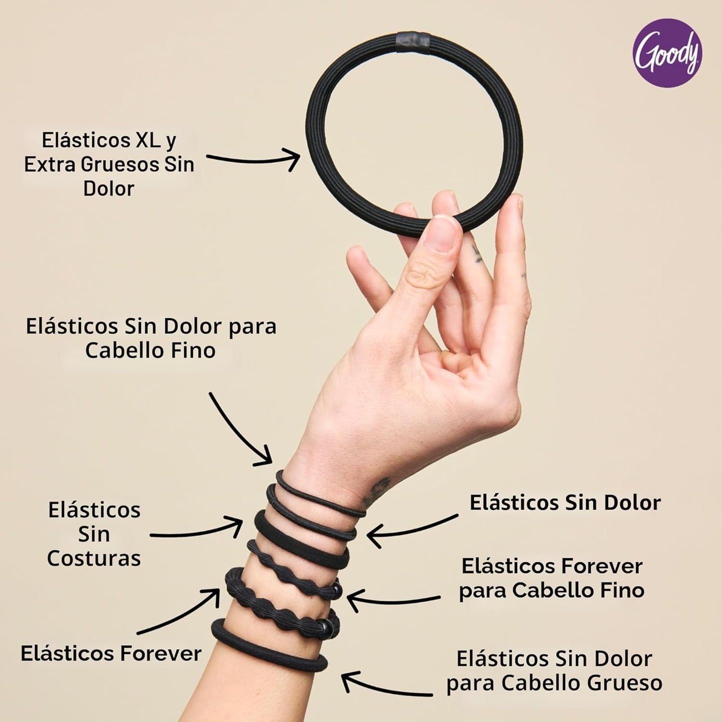 Goody WoMens Ouchless - Elásticos de 0.157 in, rubias, 30 unidades