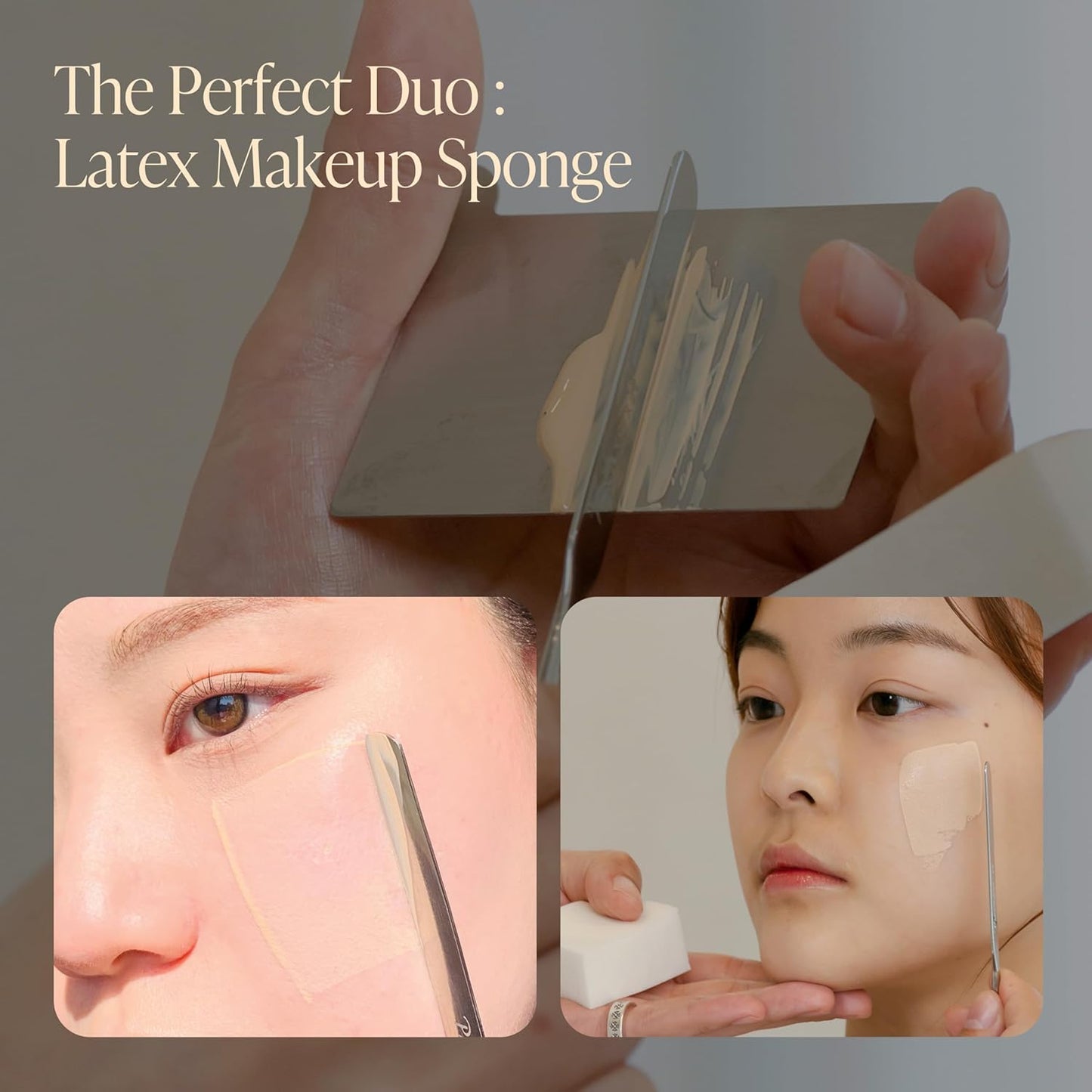 Piccasso FB11 - Juego de brochas de base de maquillaje – FB11 espátula para base de maquillaje y esponjas de maquillaje redondas de látex 6P, cobertura sin costuras, acabado húmedo y mate