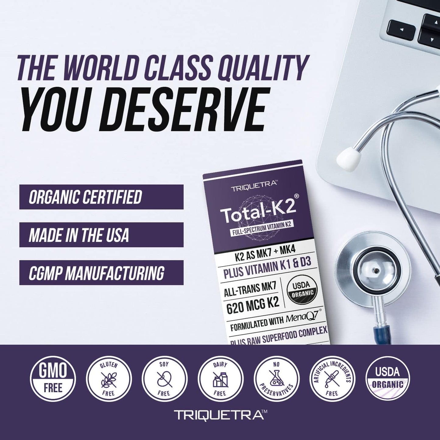 Total K2® | Vitamina K2 como MK7 y MK4 | Más K1 y Cofactor de Vitam...