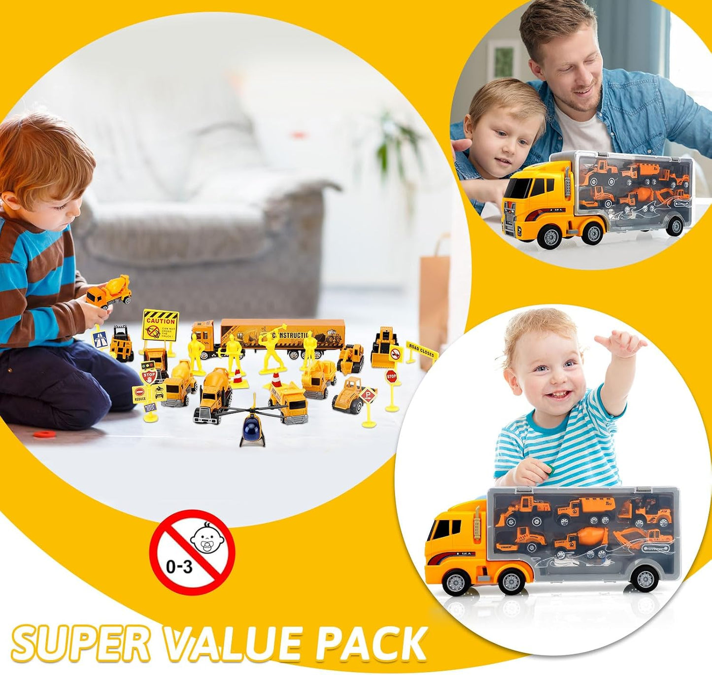 ALOTJOY Juguetes para niños, 13 piezas de automóviles de construcci...