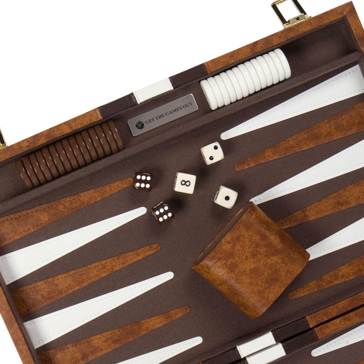 Juego de mesa de Backgammon con estuche, disponible en tamaños pequ...