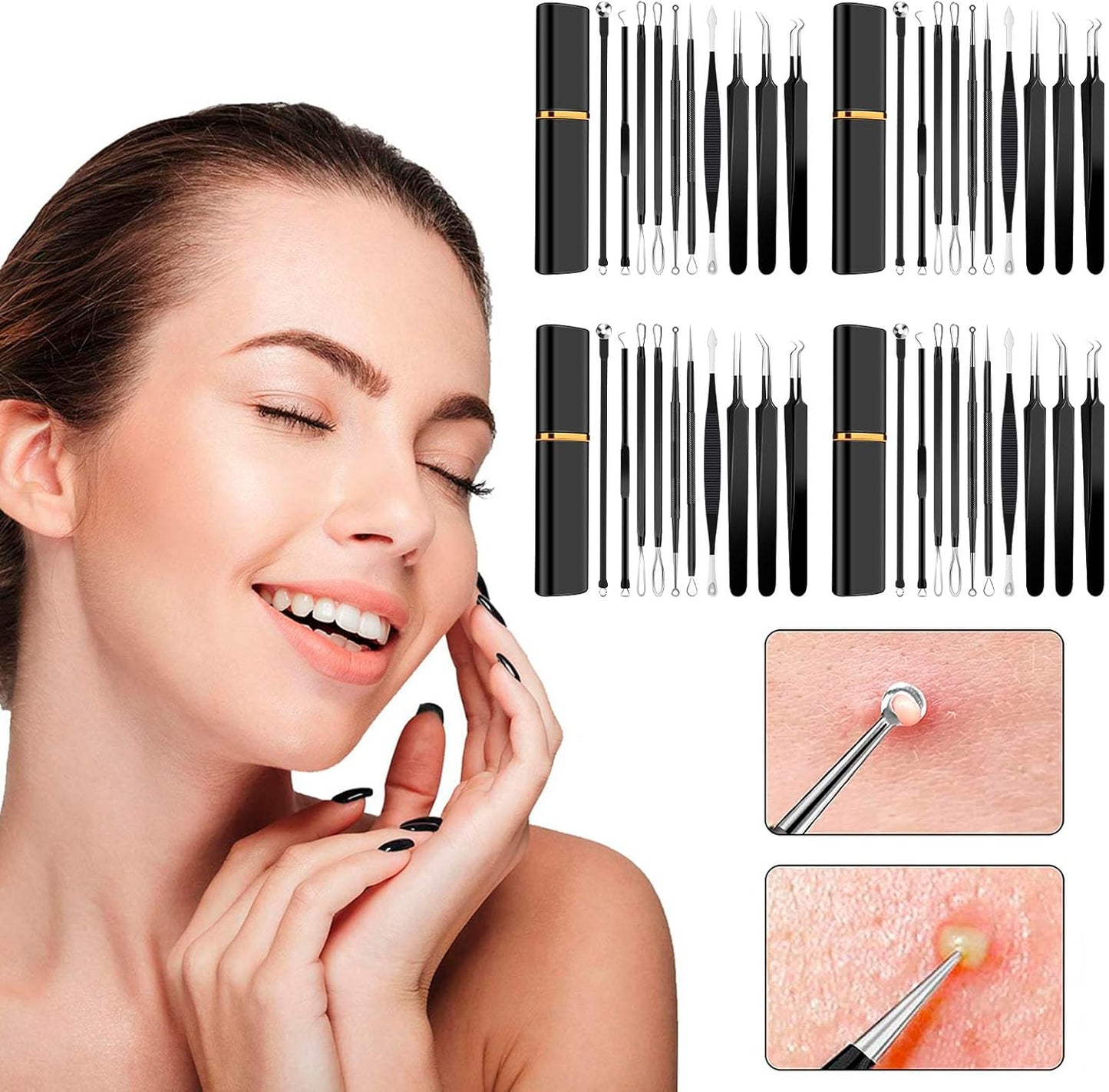 Kit de herramientas de 40 piezas de acero inoxidable para eliminar...