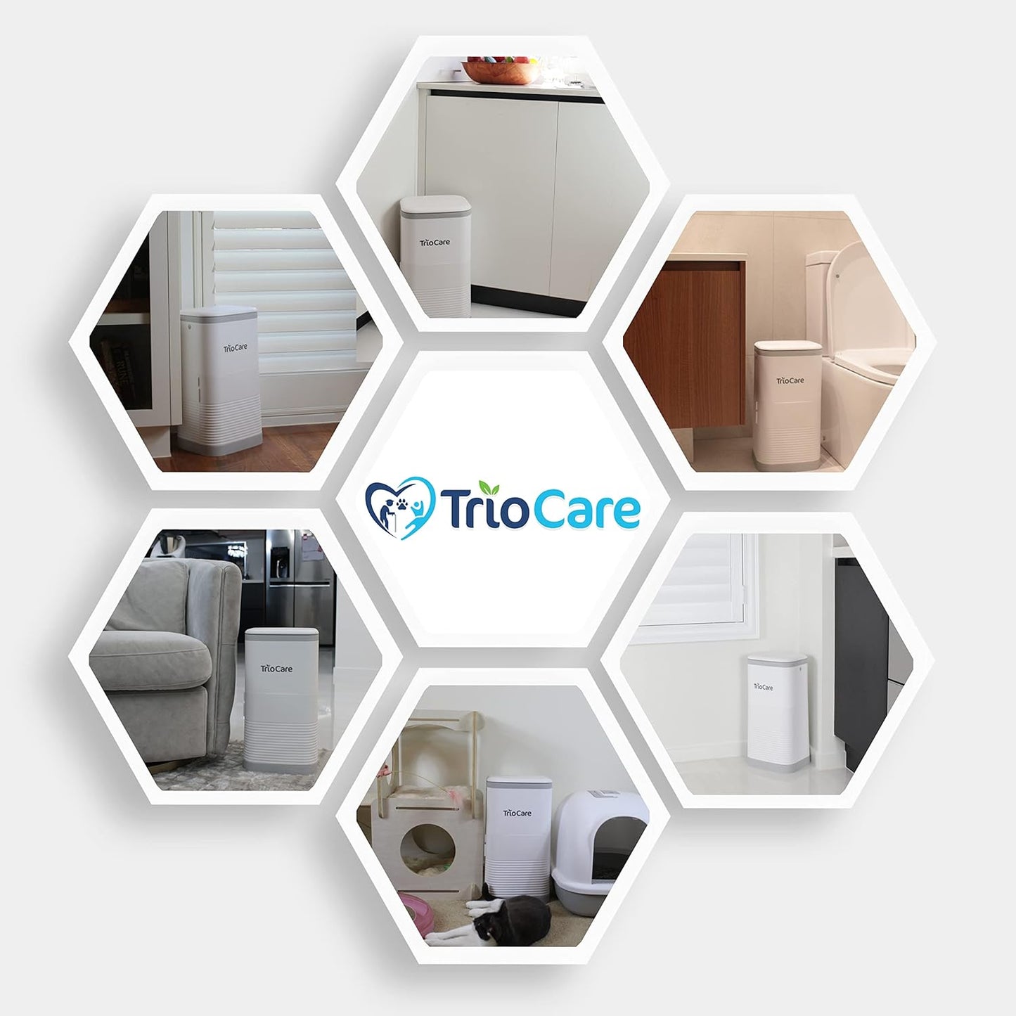 TrioCare Cubo de pañales con control de bloqueo de olor, color blan...