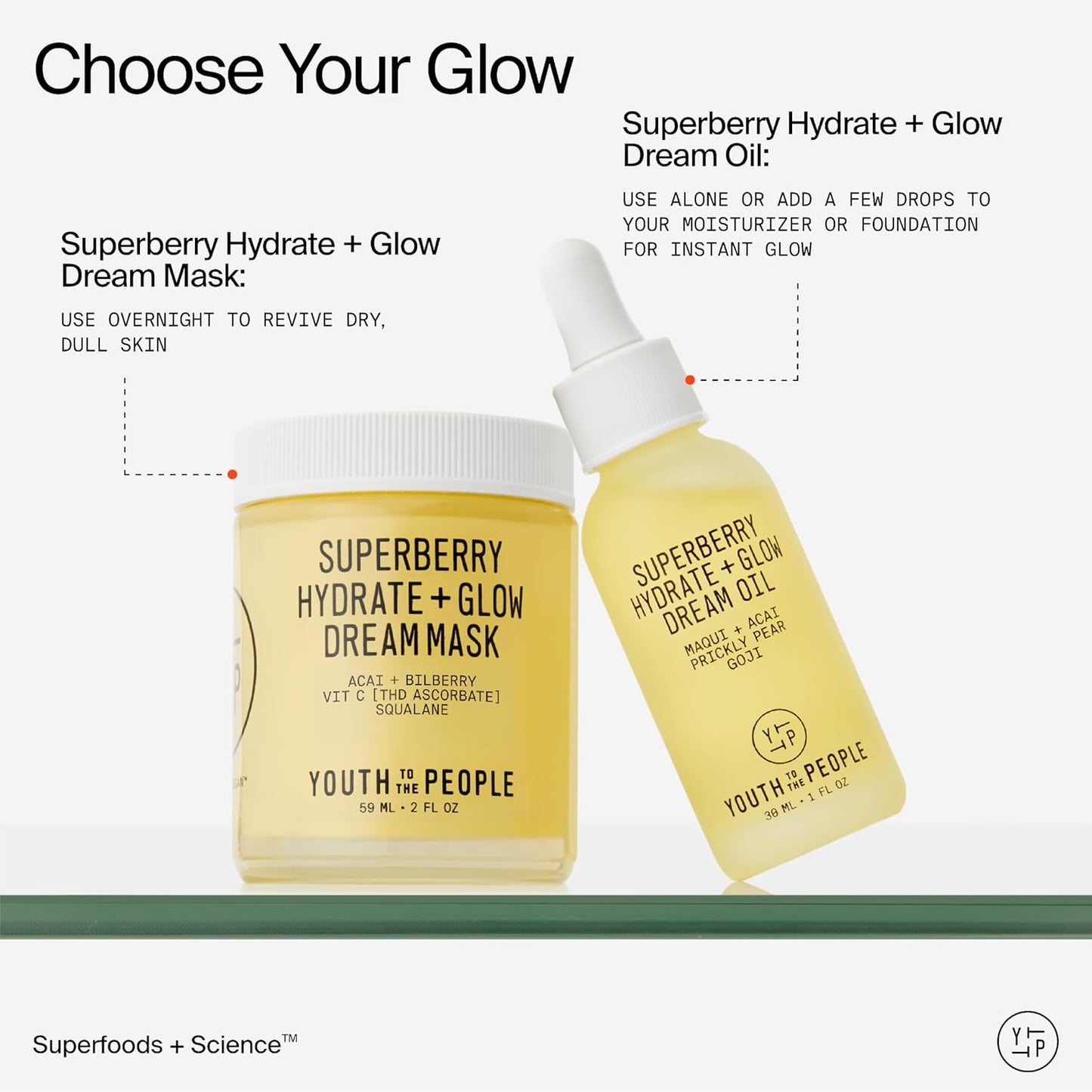 Youth To The People Superberry Hydrate + Glow Dream Mask - Hyaluron...