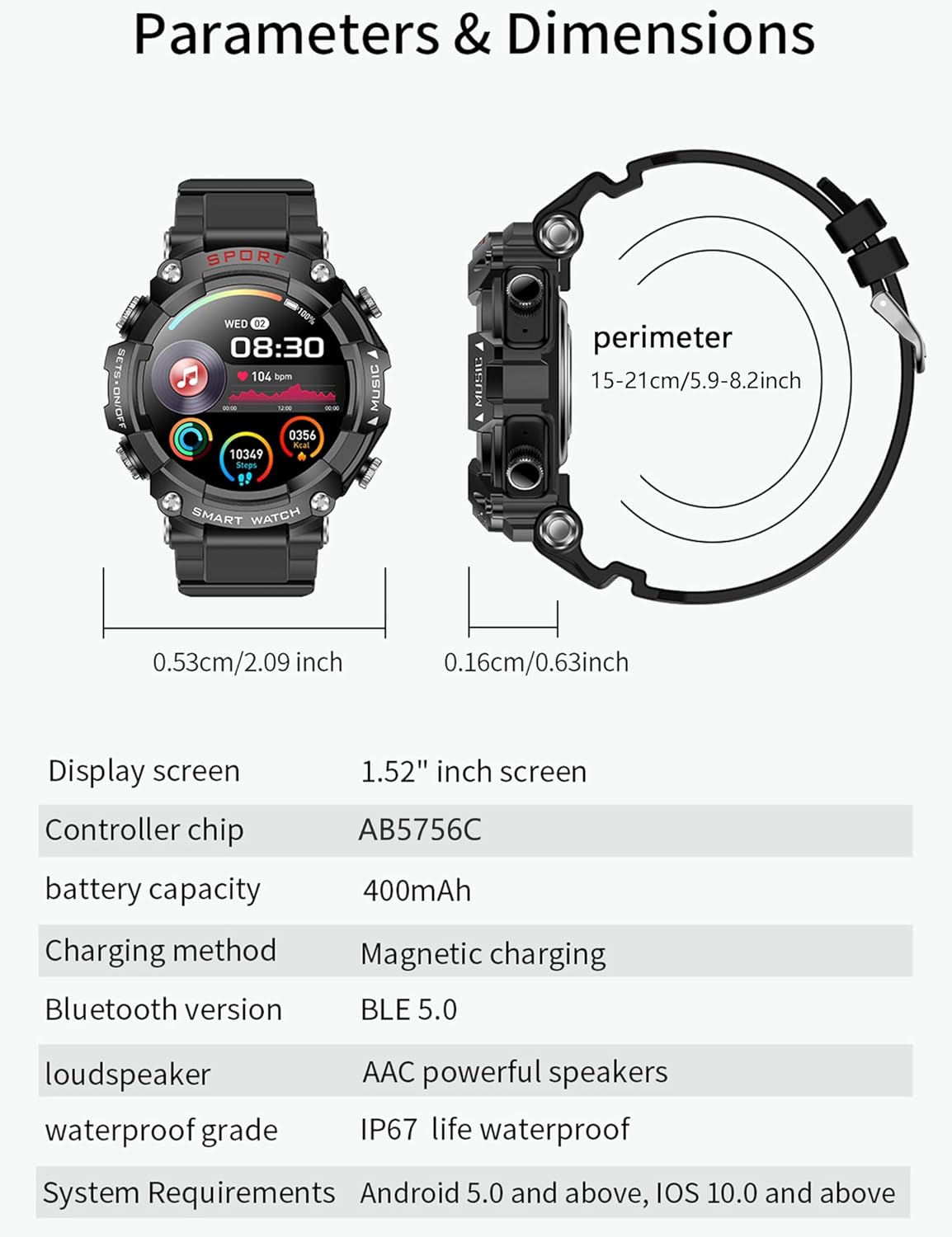 ATEVIX Reloj Inteligente con Auriculares para Hombre, Llamadas Blue...