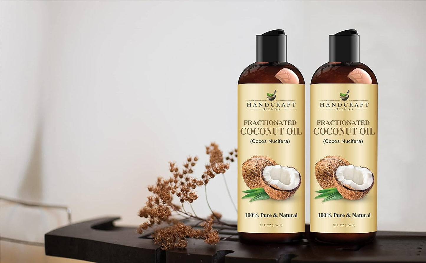 Handcraft Blends Aceite de coco fraccionado, 8 onzas líquidas, 100%...