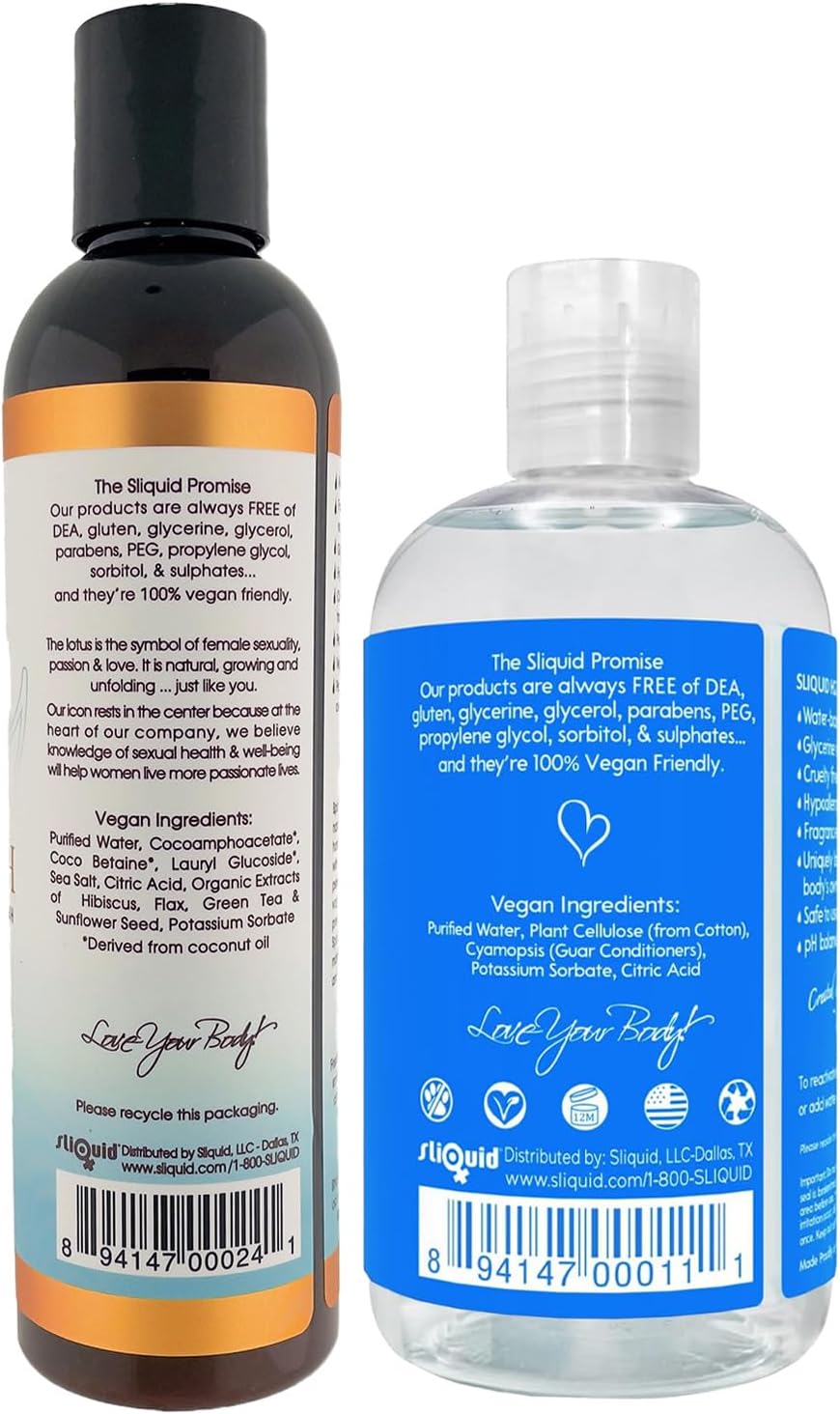 Sliquid H2O Lube + Balance Splash Gentle Feminine Wash - Lubricante...