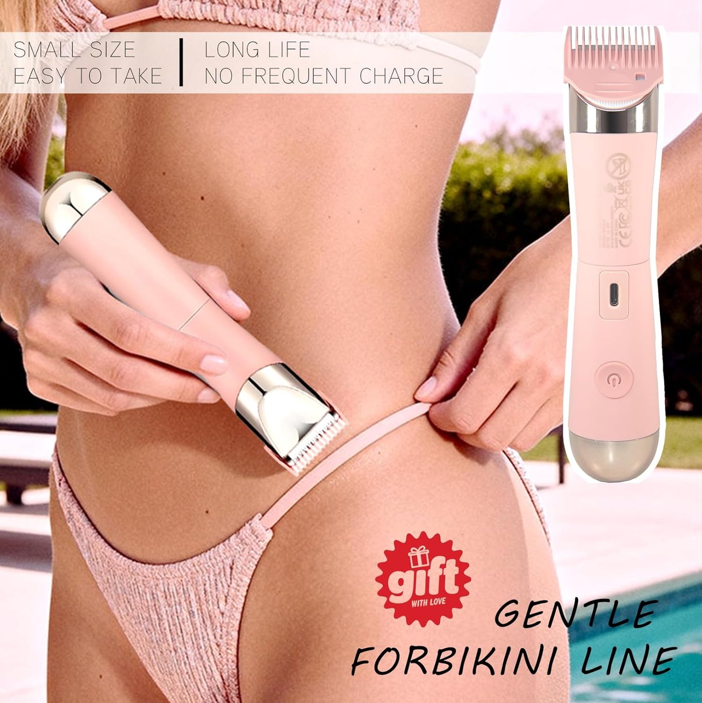 Dermave - Afeitadora y recortadora de bikini para mujer, IPX7 imper...