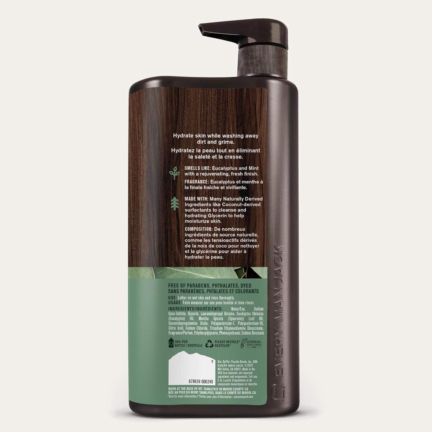 Every Man Jack Eucalyptus Mint - Gel de baño hidratante para hombre...