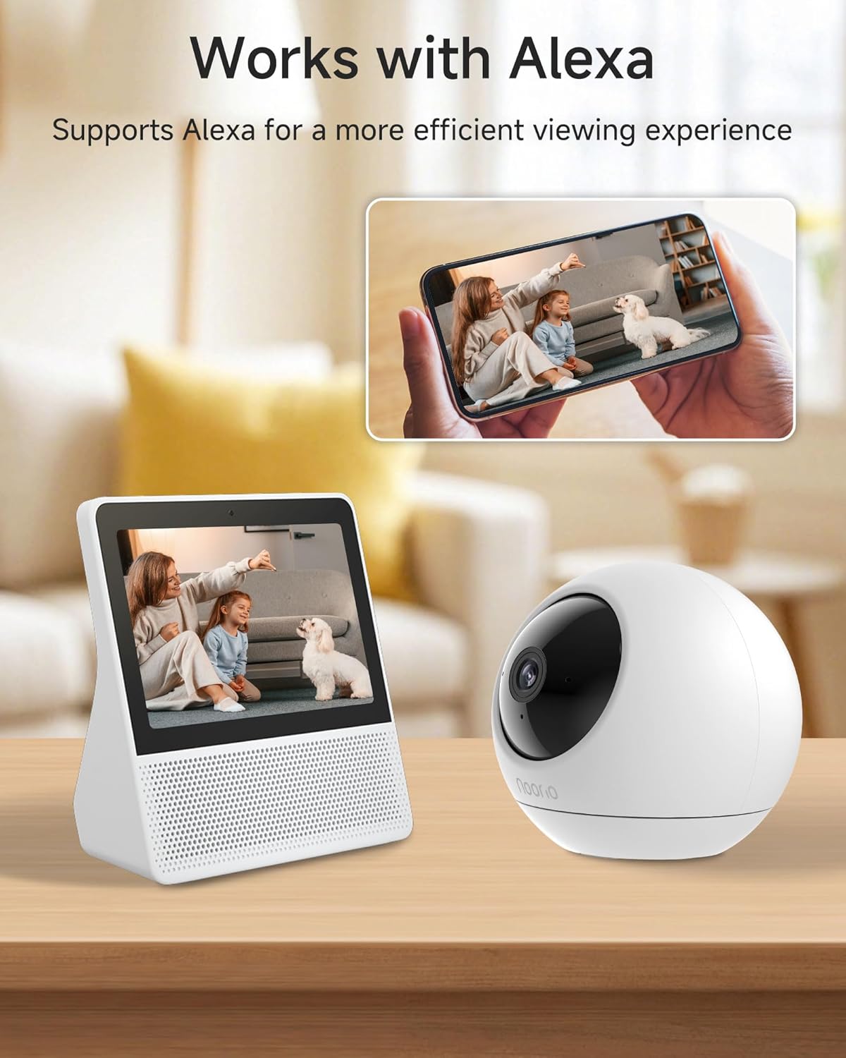 Noorio Cámara de seguridad para interiores 4K con WiFi de 5 GHz, cá...