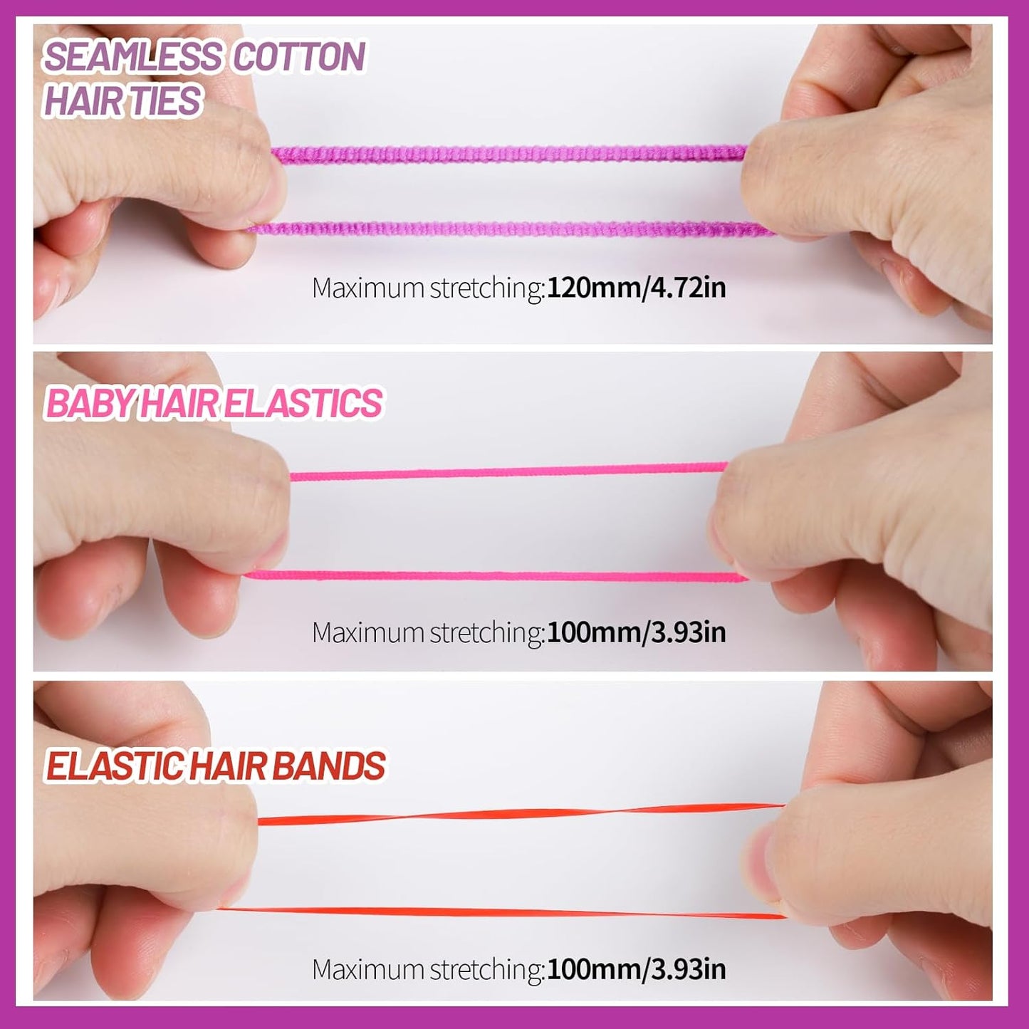 Teenitor Lazos elásticos para el cabello, accesorios para el cabello para niñas, coloridas bandas elásticas para el cabello para bebé, bandas de goma para el cabello con pinzas para el cabello