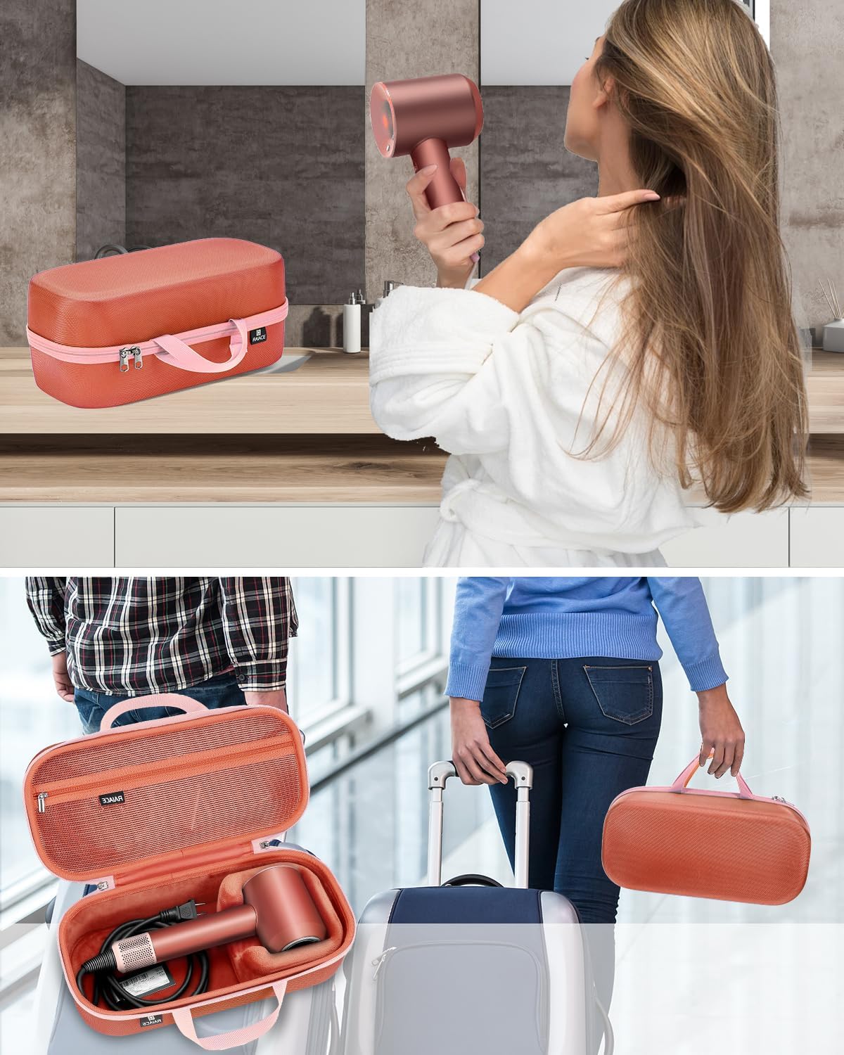 Estuche de almacenamiento rígido RAIACE compatible con secador de p...