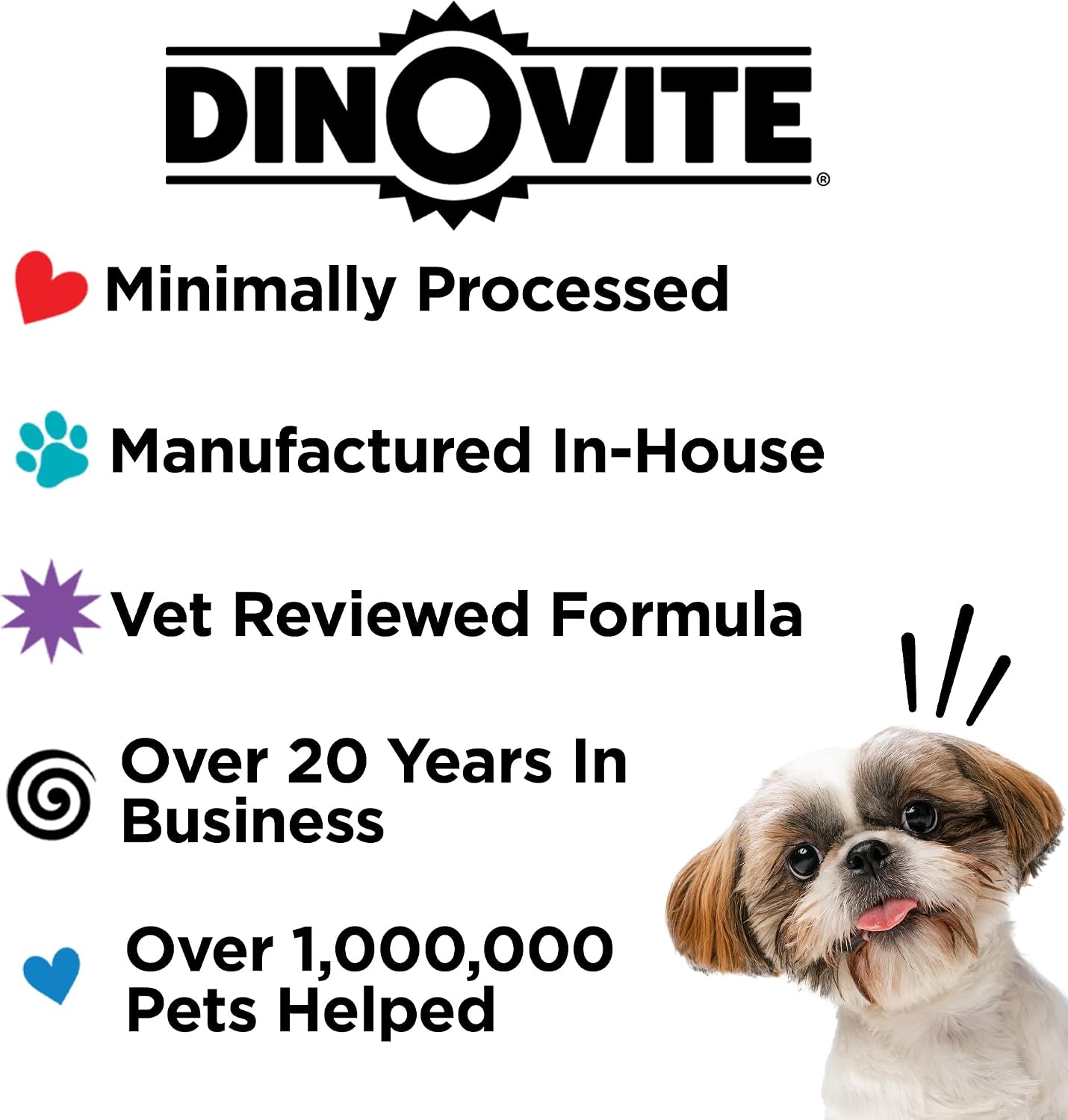 Dinovite Suplemento probiótico para perros, Omega 3, alivio de punt...
