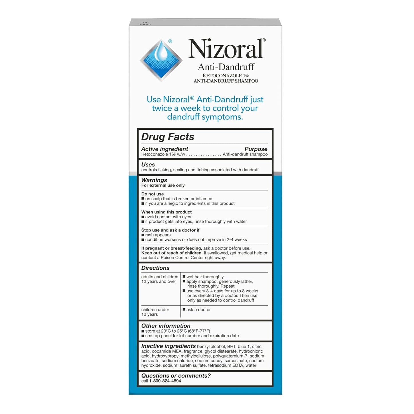Nizoral - Champú anticaspa, básico, fresco, 7 onzas fluidas