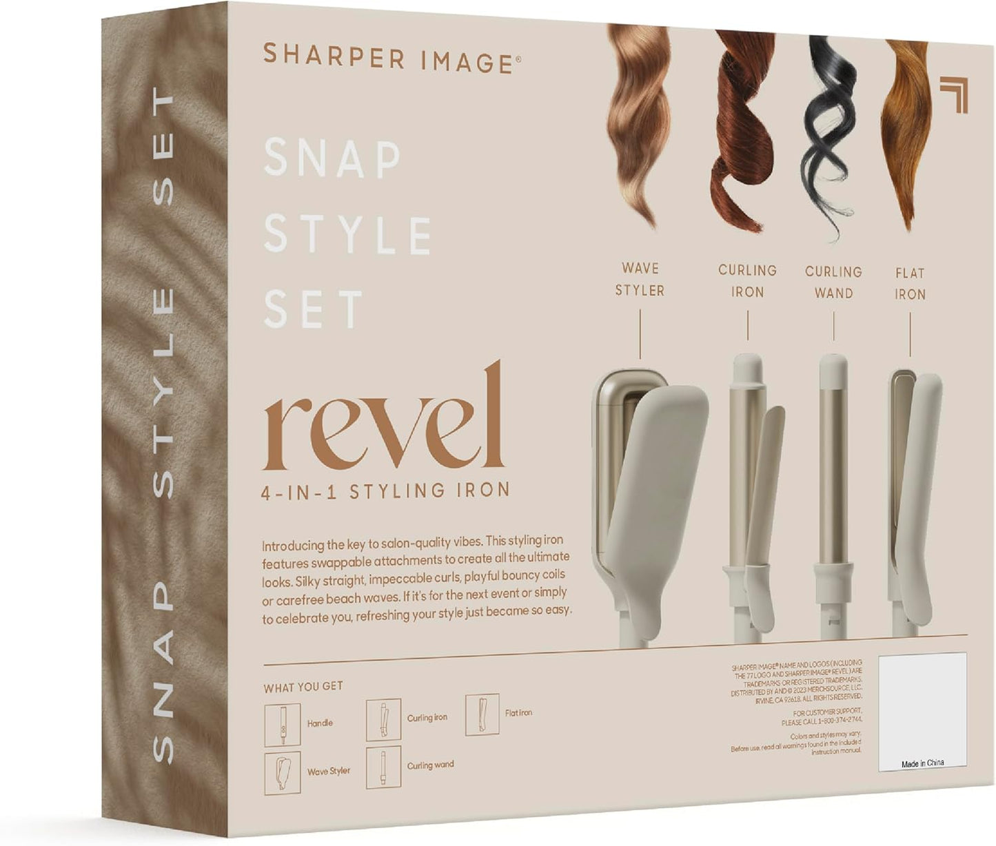 Sharper Image® Revel Plancha de Peinado 4 en 1 |4 Accesorios| Multi...