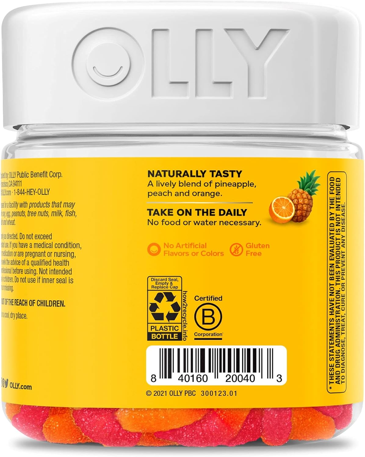 OLLY Hello Happy Gummy Worms, apoyo para el equilibrio del estado d...