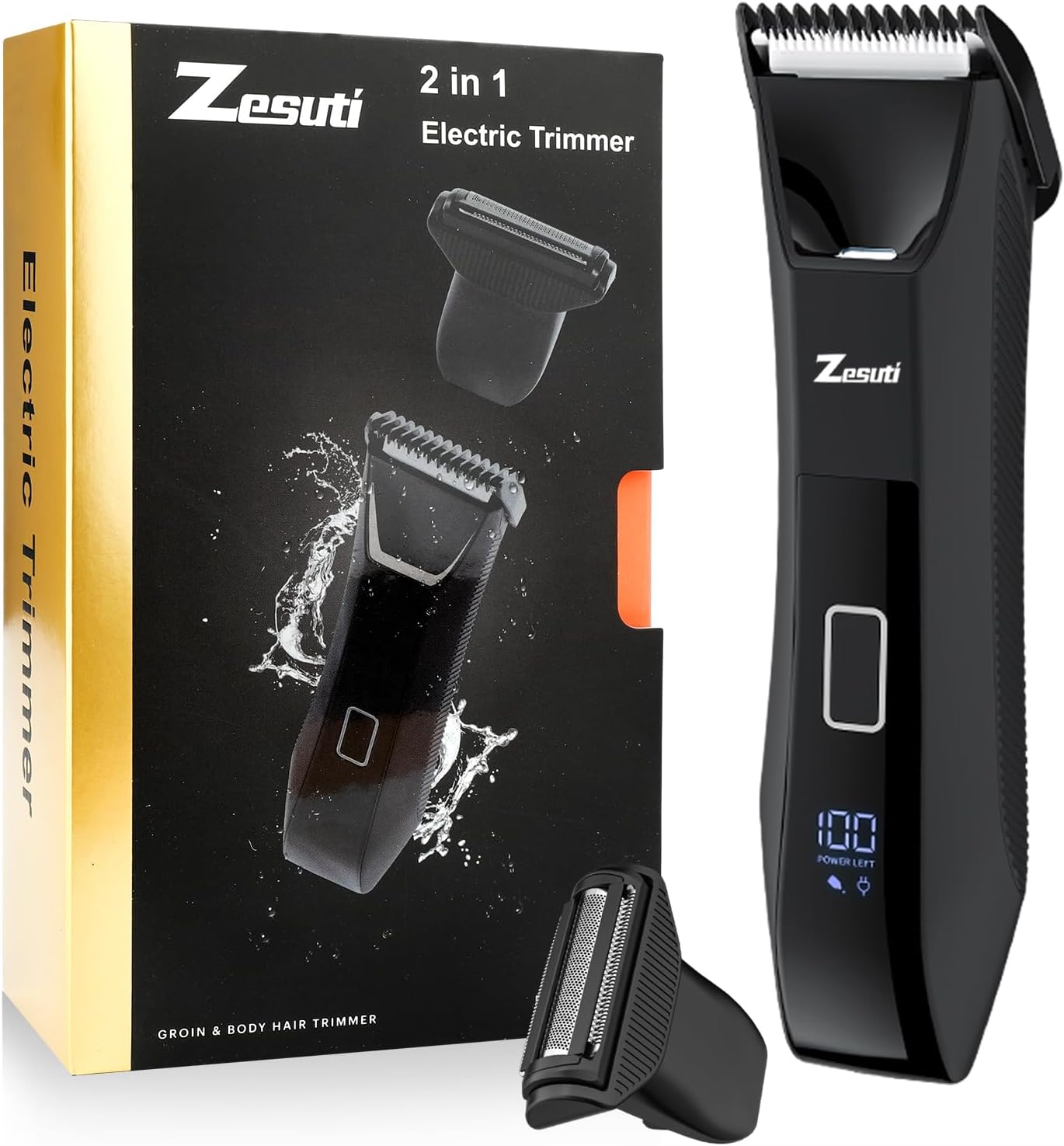 Zesuti Recortador 2-en-1 para Hombre, Recortadores de Pelo Corporal...