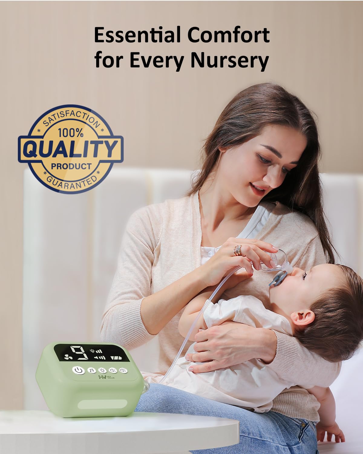 HEYVALUE Aspirador nasal para bebé, succión nasal de grado hospital...