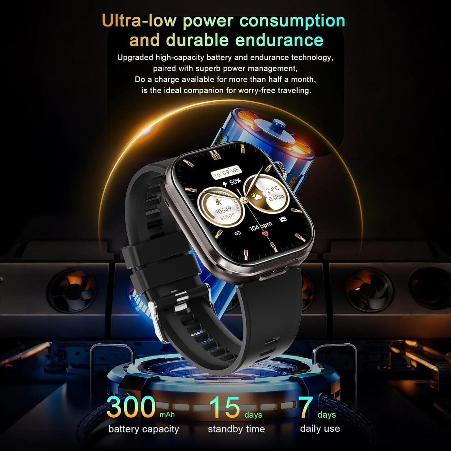 Reloj inteligente Desong con auriculares, pantalla HD de 2.02",...
