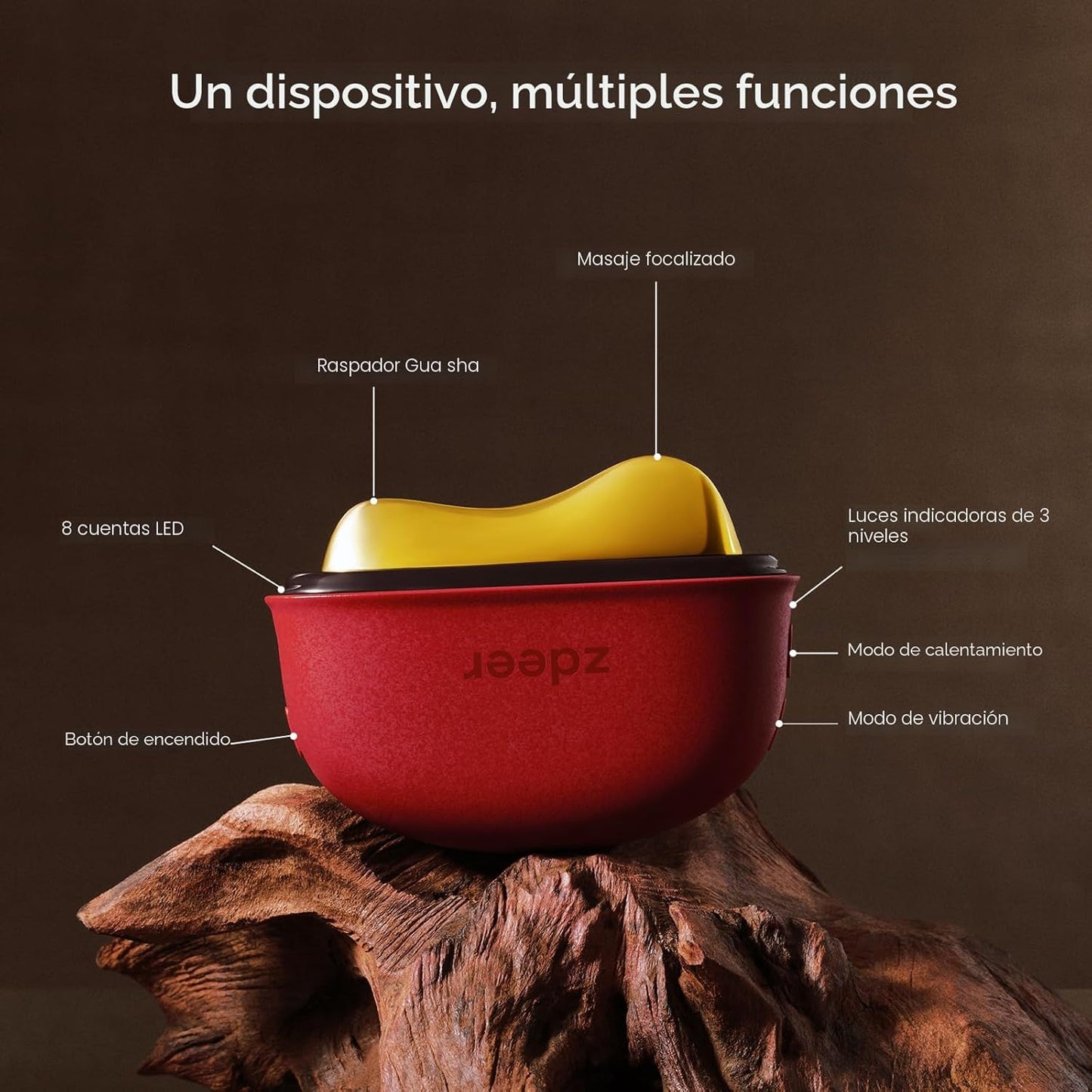 ZDEER Terapia de luz roja LED para masajeador facial y cuello, disp...