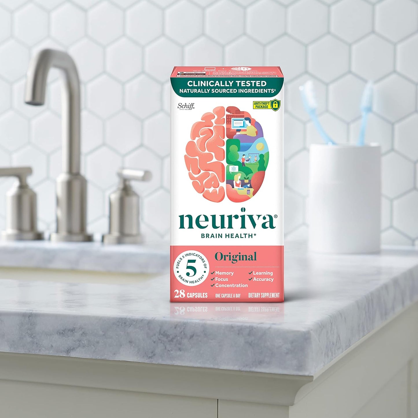 NEURIVA Suplemento cerebral nootrópico descafeinado original probad...