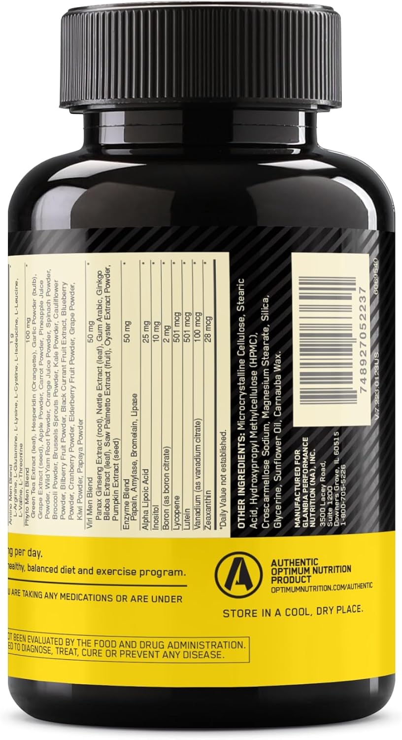 Optimum Nutrition Opti-Men, Vitamina C, Zinc y Vitamina D, E, B12 p...