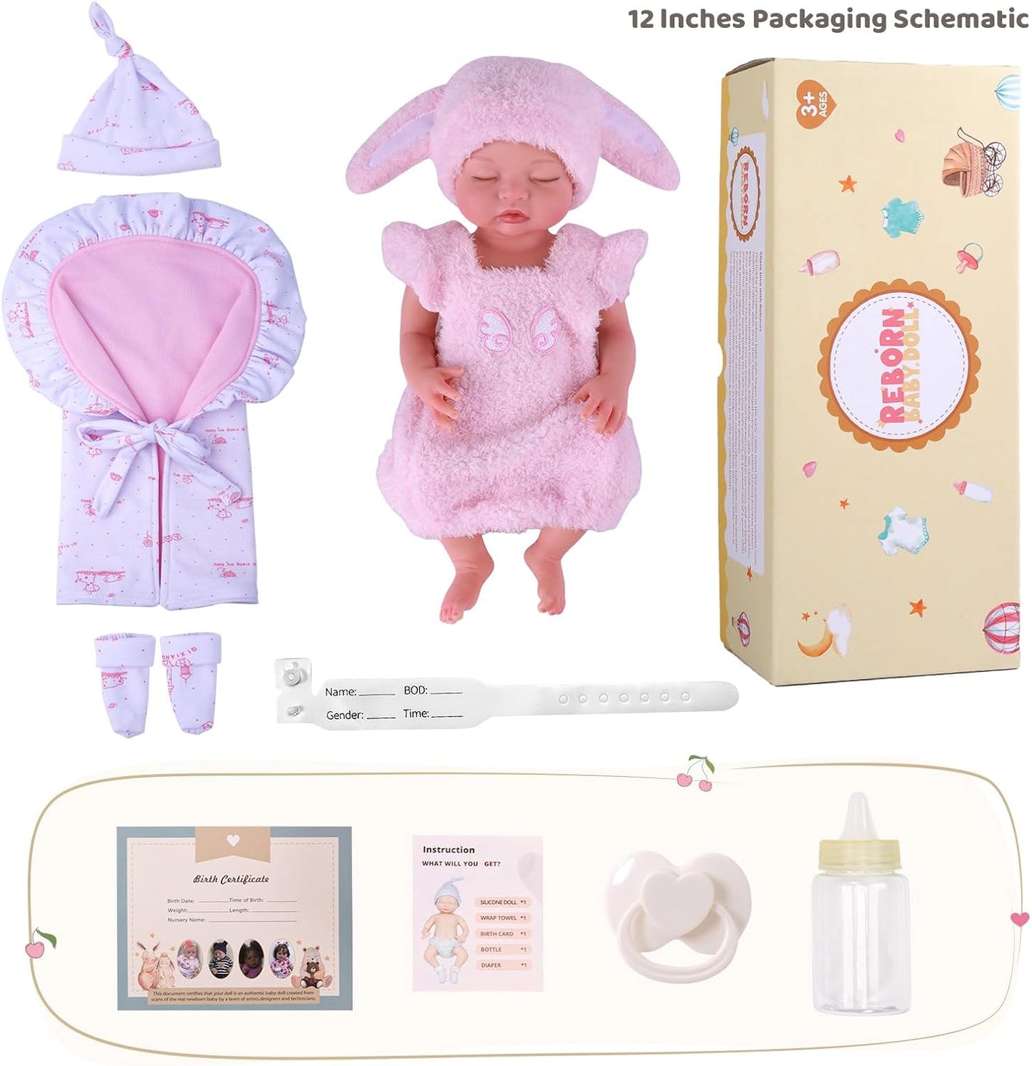BABESIDE Muñeca bebé de silicona \u2013 12 pulgadas (peso 3.09 libr...