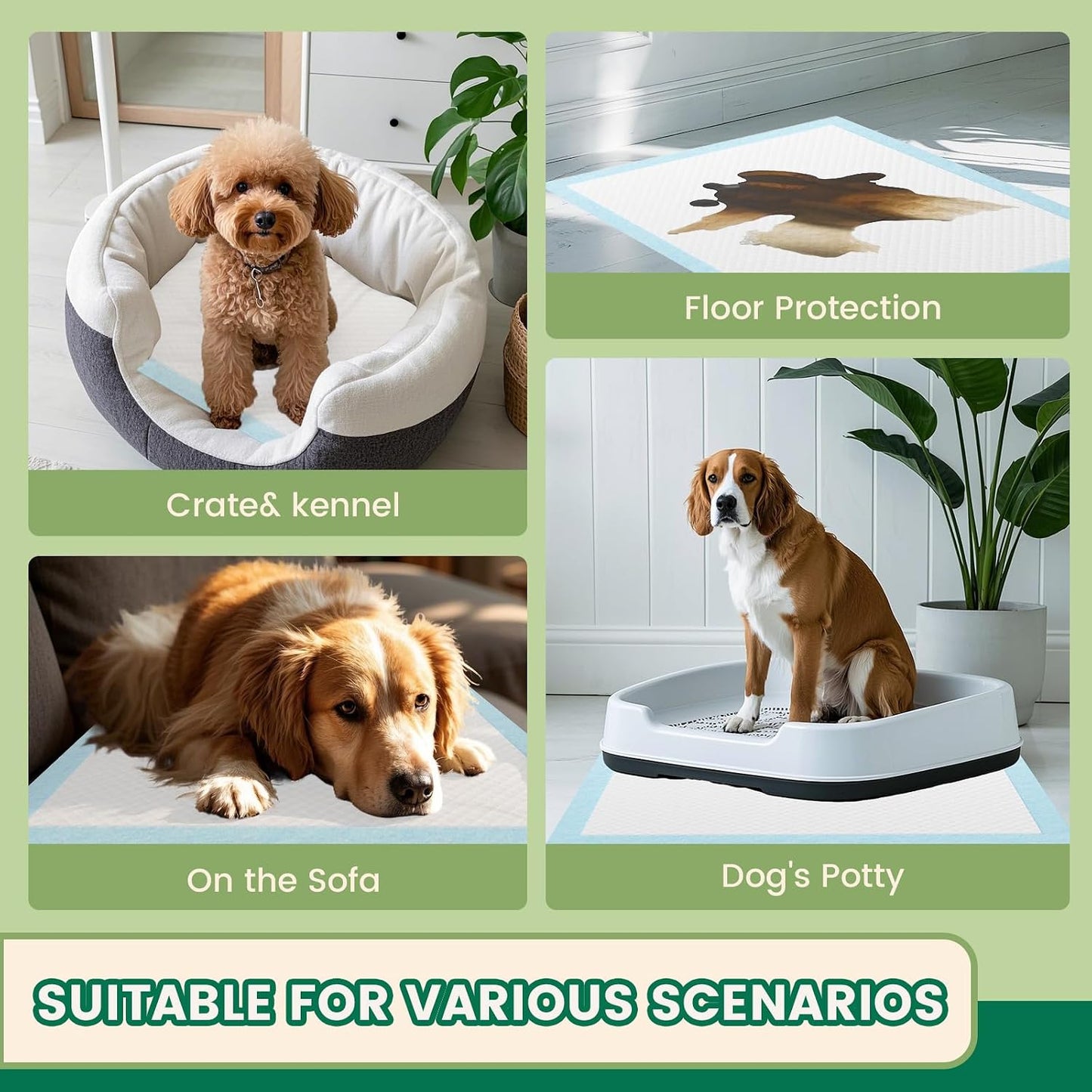 IMMCUTE - Almohadillas para perros de 7 capas, 30x28 pulgadas, 50 u...