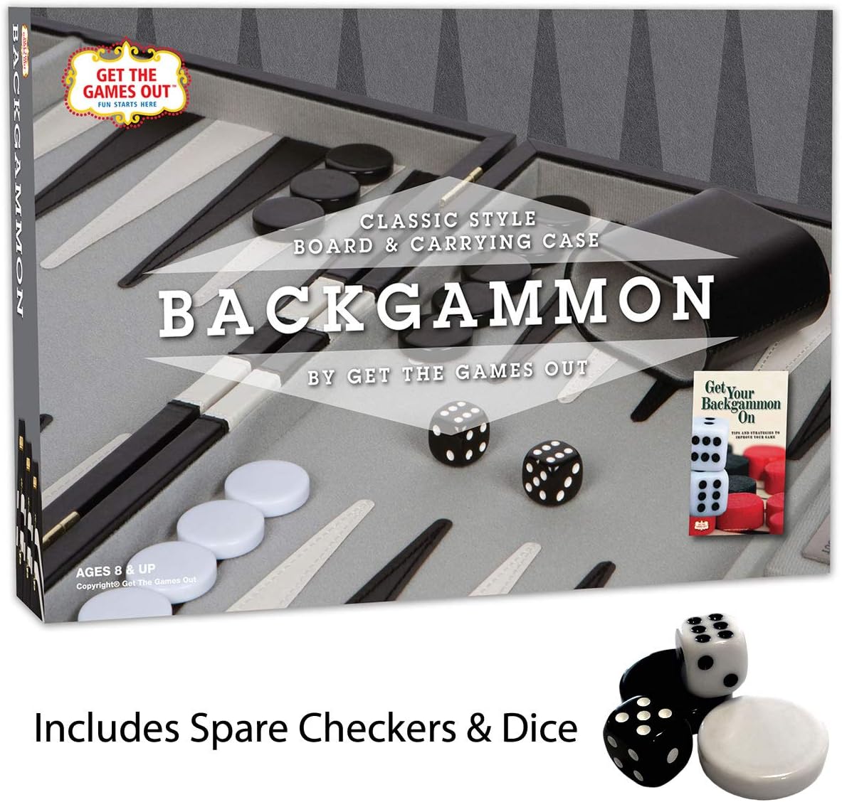 Get The Games Out Juego de Backgammon, Estuche de Juego de Mesa Clá...