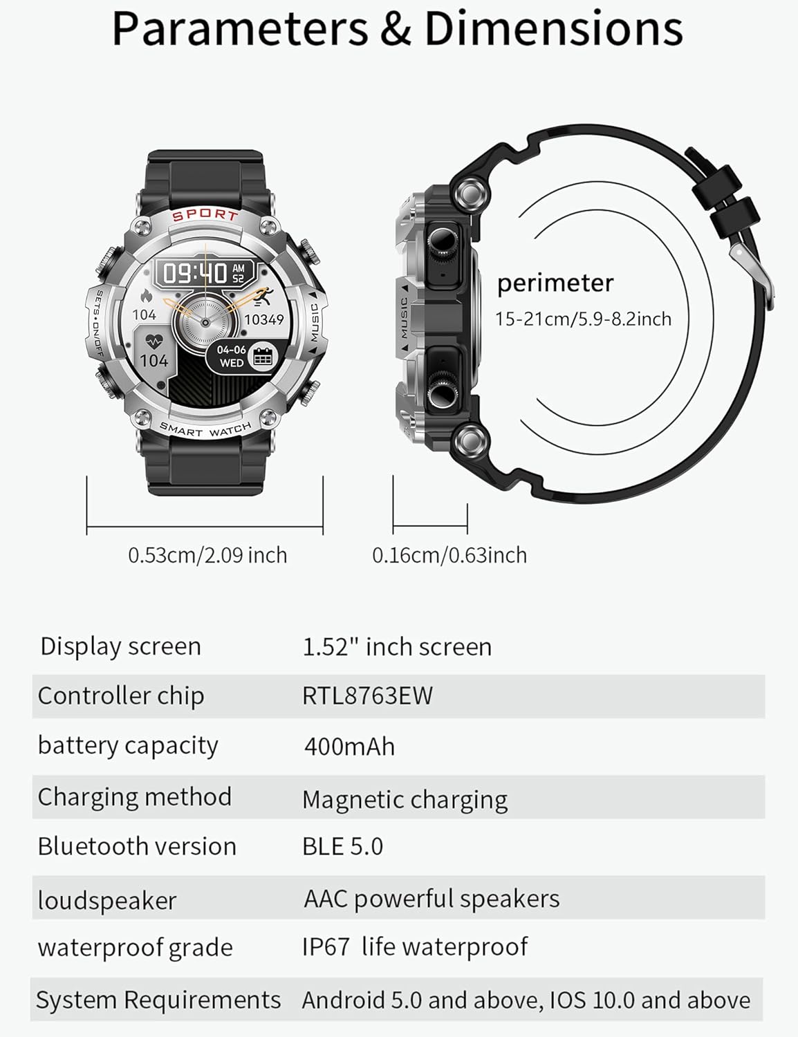 ATEVIX Reloj inteligente militar con auriculares, reloj inteligente...
