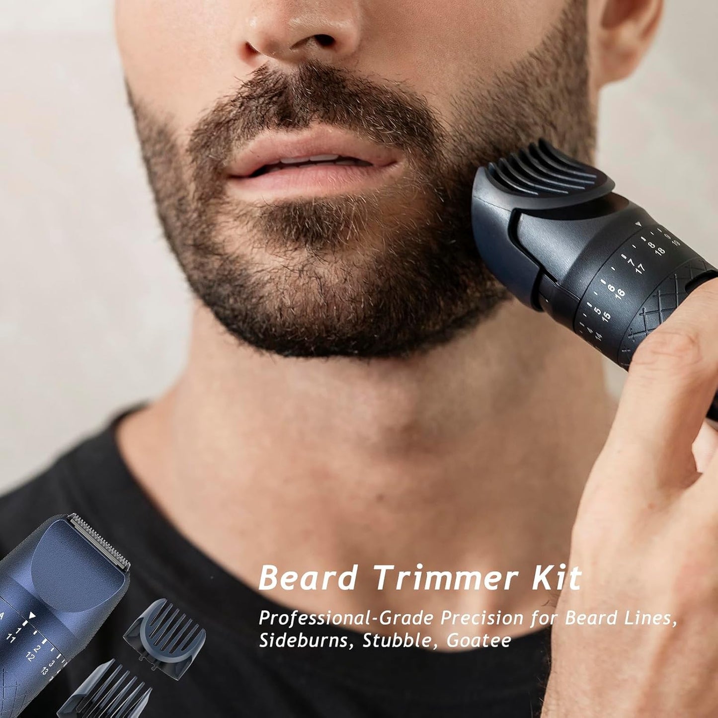 Cortadora de barba para hombres, juego de afeitadoras eléctricas y...