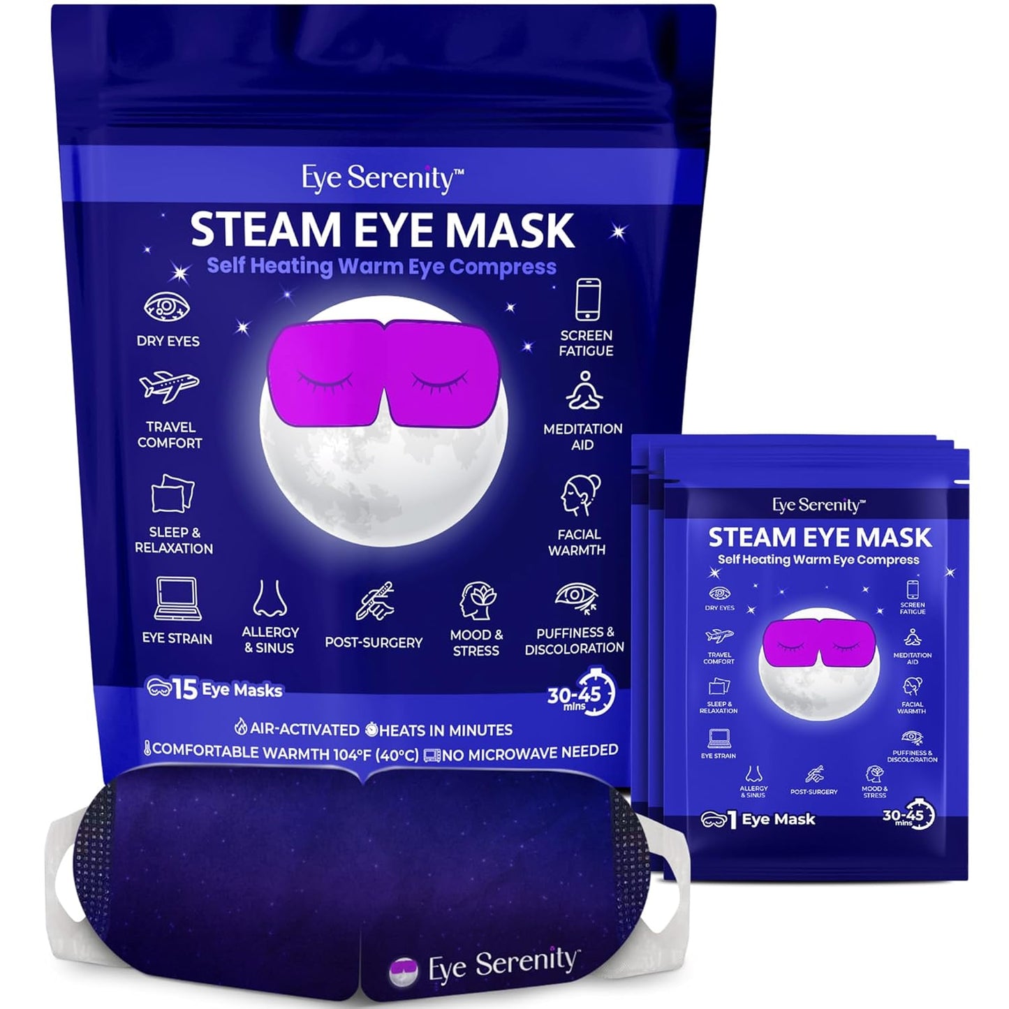 Compresa Térmica Autocalentable para Ojos Secos, Máscara de Vapor p...