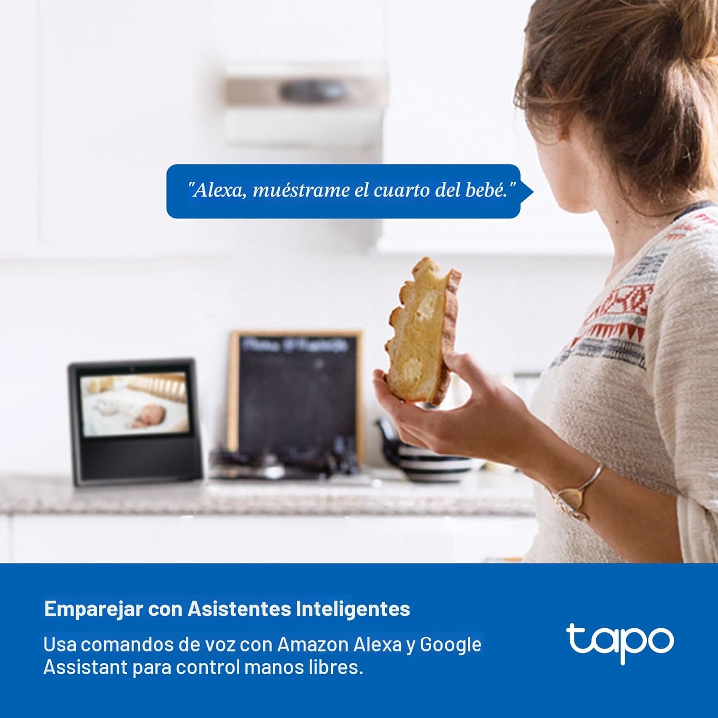 Tapo - Cámara de seguridad interior Pan\/Tilt de 4K para monitor de...