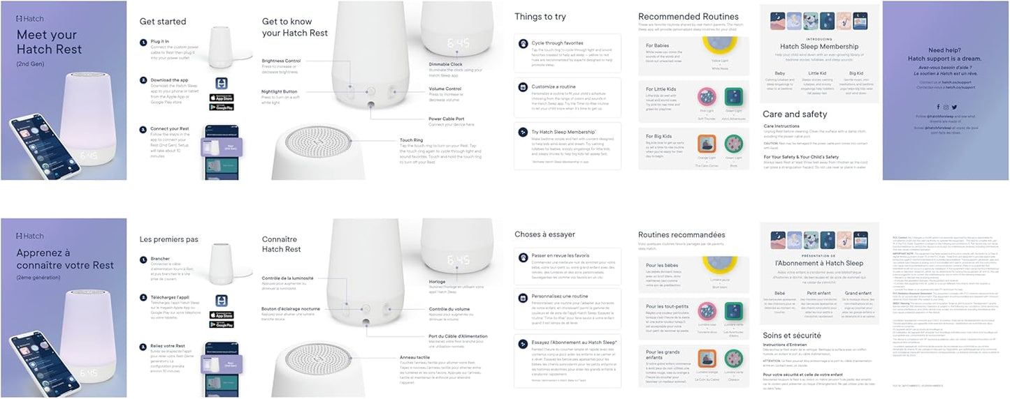 Hatch Rest Baby - Máquina de sonido para bebé, luz nocturna | 2ª ge...