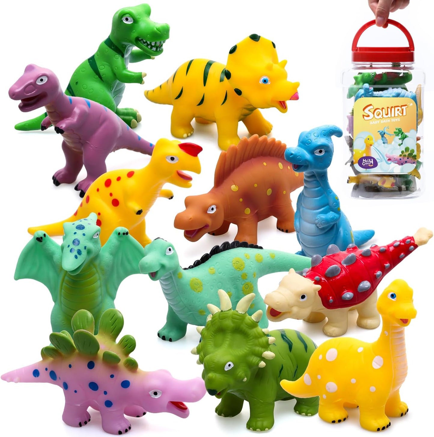 Hely Cancy Juguetes de baño de dinosaurios - Juguetes para chorros...