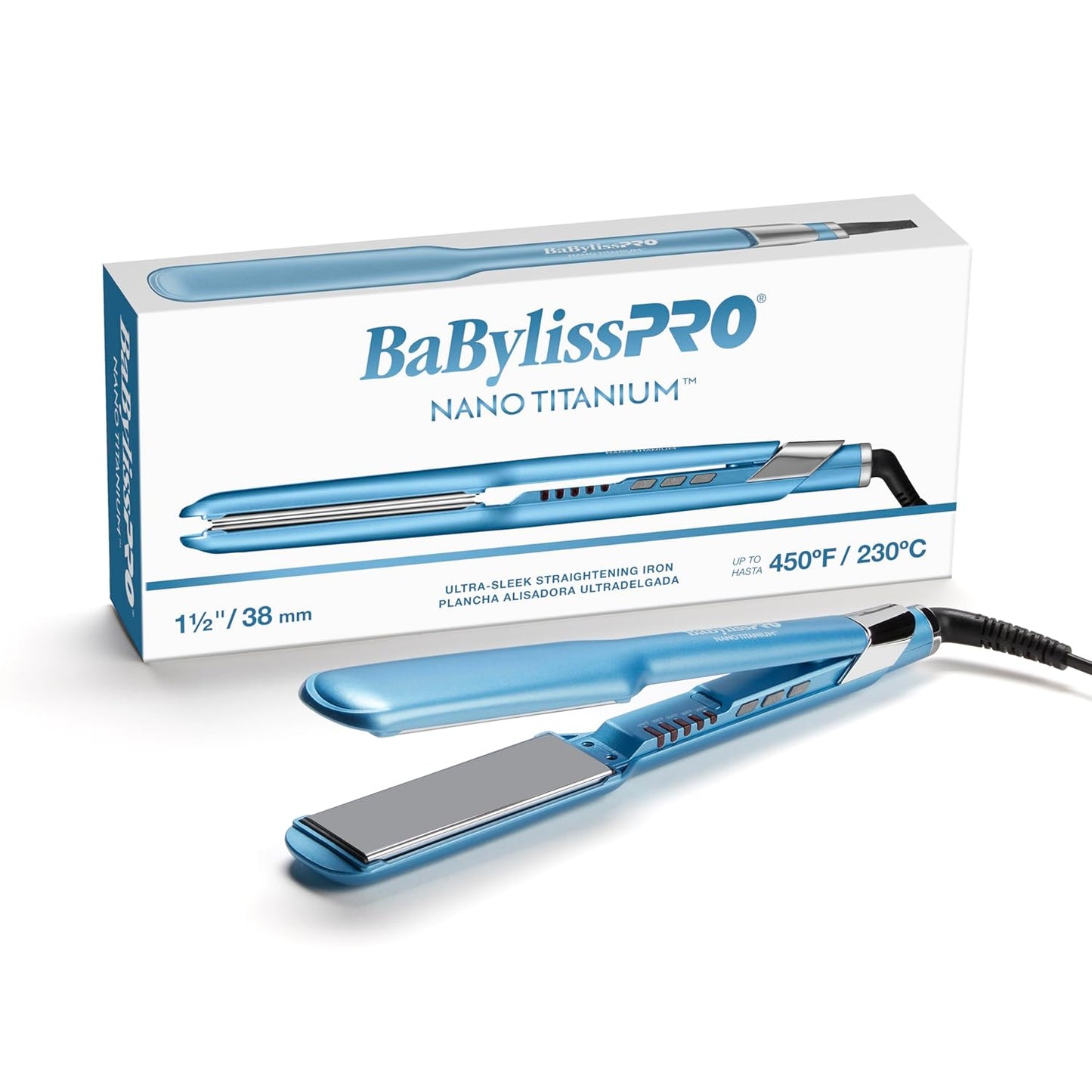 BabylissPRO Nano Titanium Ultra-Sleek Hair Straightener, Flat Iron...