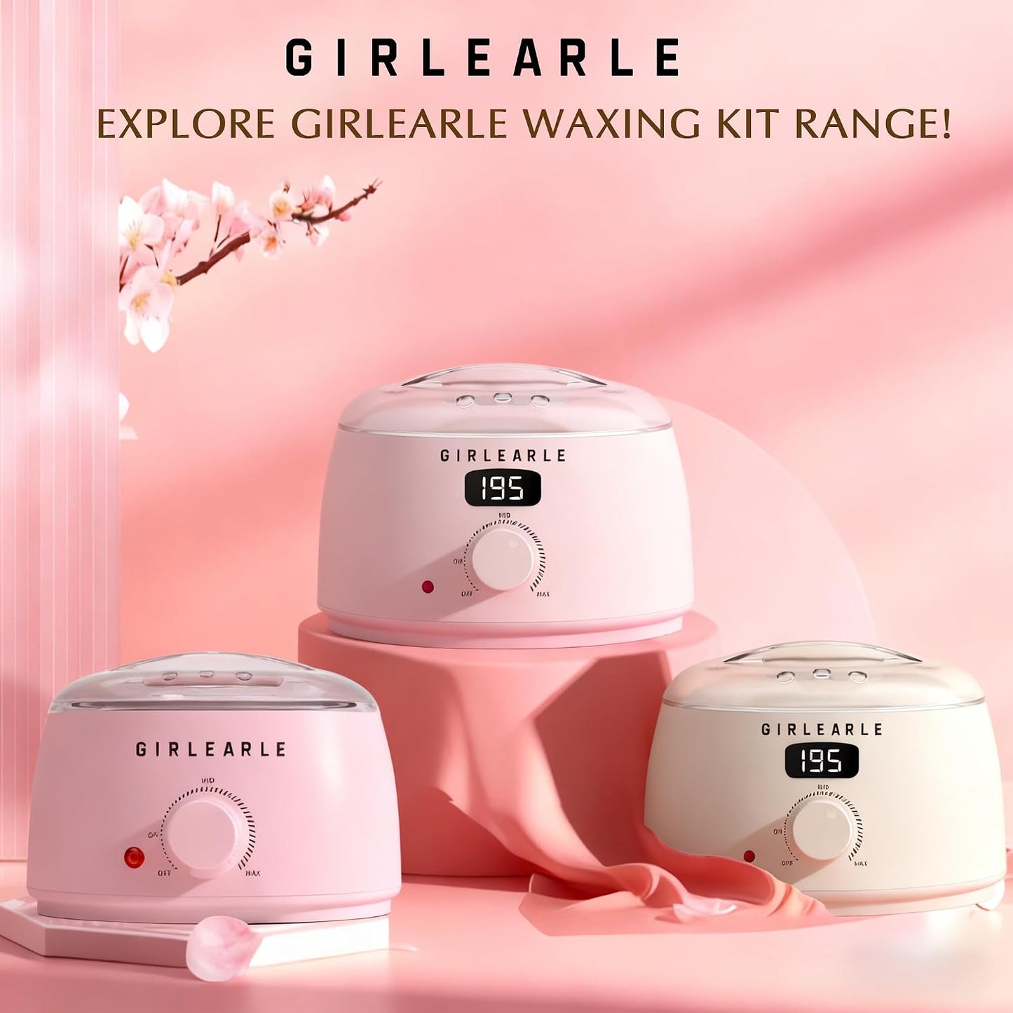 GIRLEARLE Kit de cera digital premium para mujeres con piel sensibl...