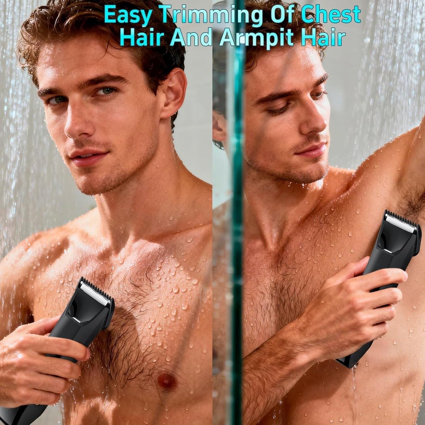 Manscape - Kit de recortadora de barba y cuerpo, IPX7 impermeable 4...