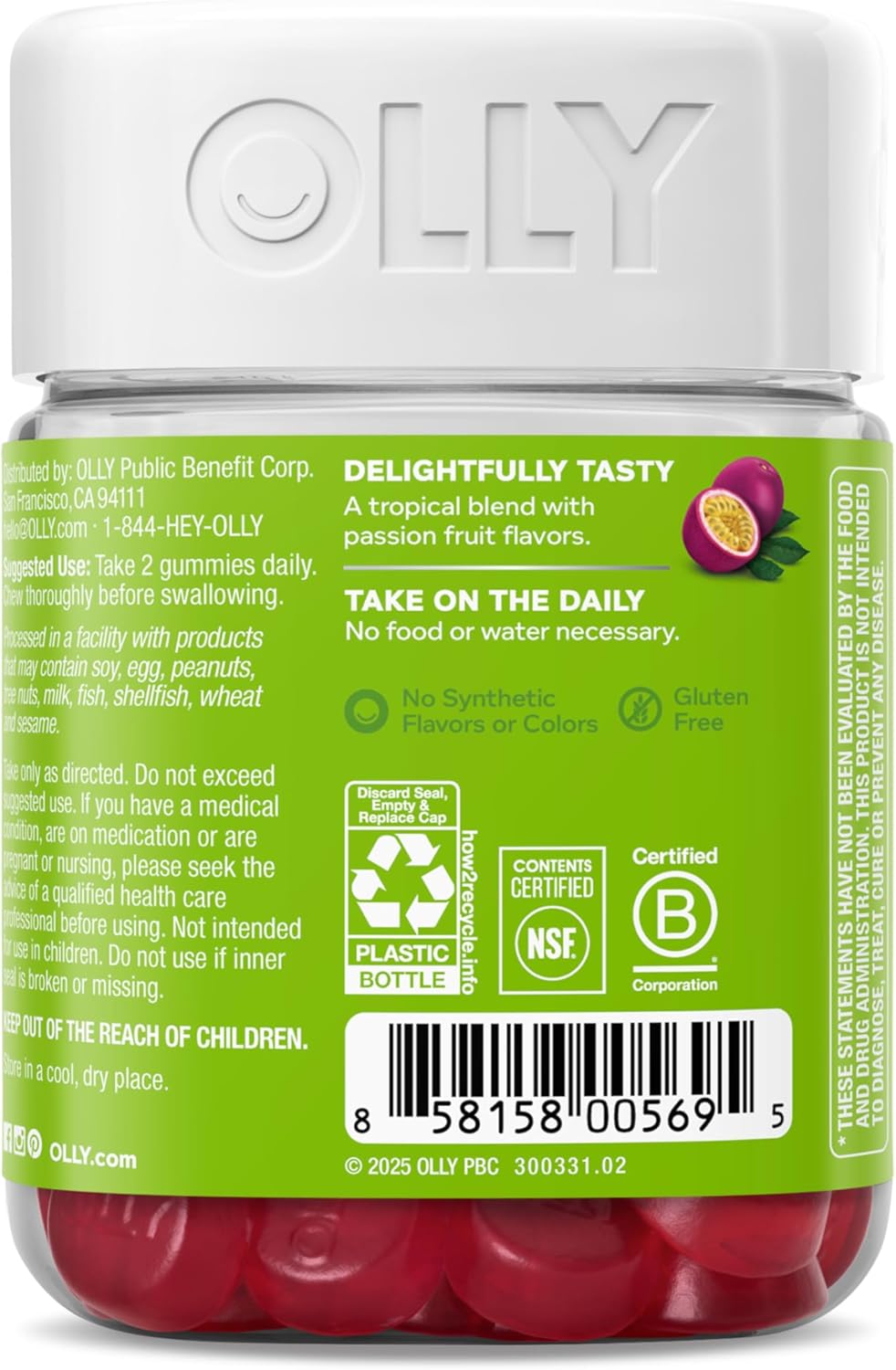 OLLY Daily Energy - Gomitas sin cafeína, vitamina B12, CoQ10, bayas...