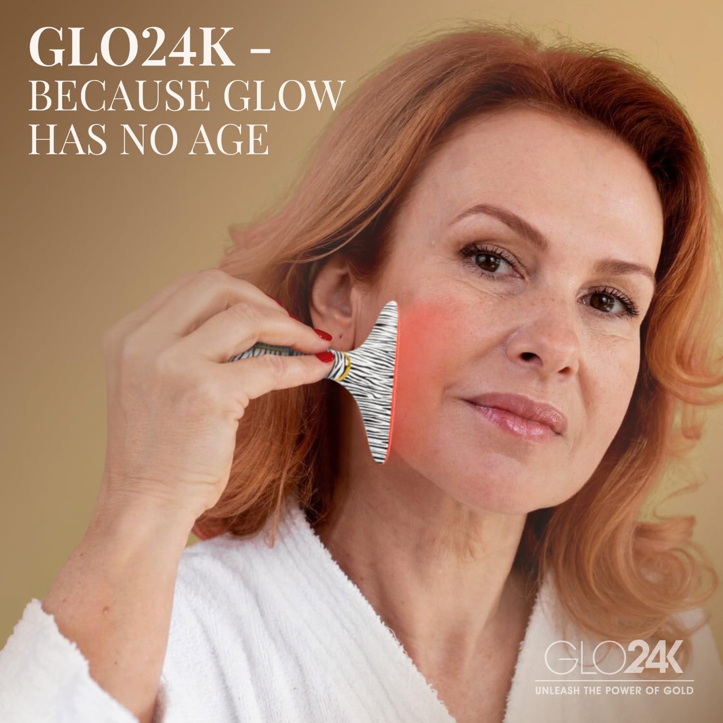GLO24K - Dispositivo de belleza de luz roja para cara y cuello, her...