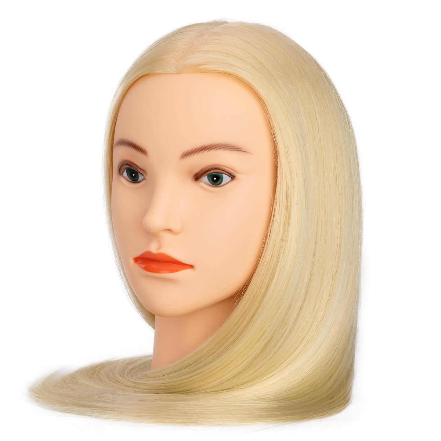 Cabeza de maniquí 26-28" con 80% de cabello humano, cabeza de m...
