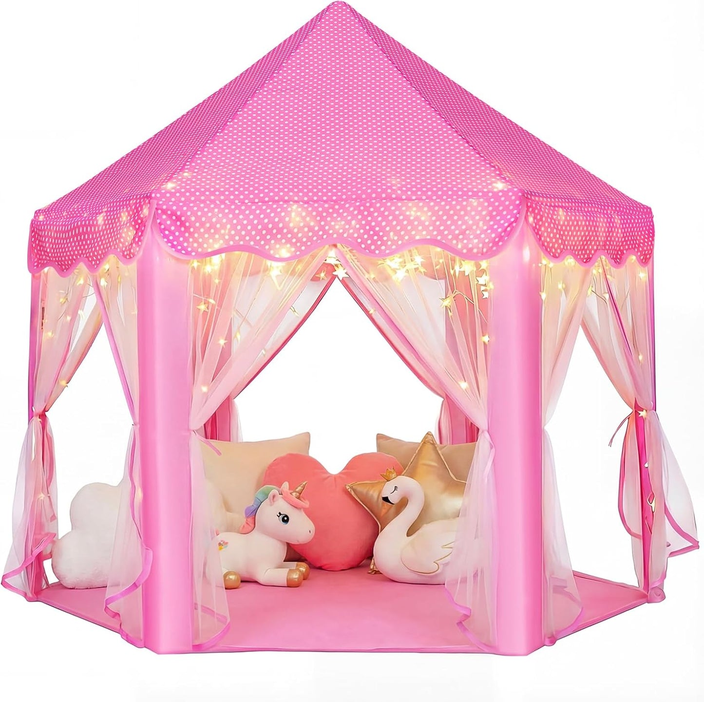 wilwolfer Tienda de campaña tipo castillo de princesa para niñas, t...