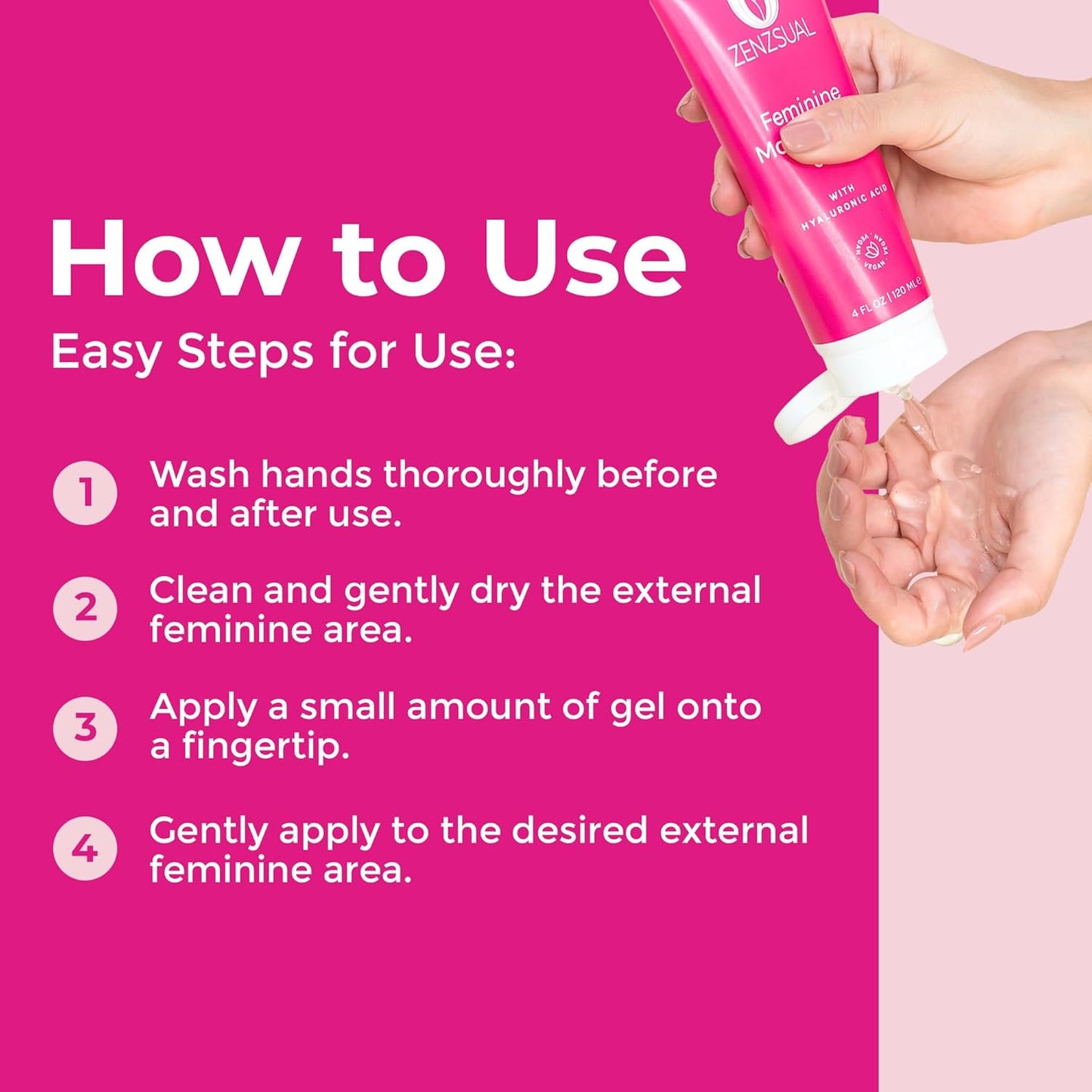 ZENZSUAL Gel hidratante femenino con ácido hialurónico \u2013 Gel a...