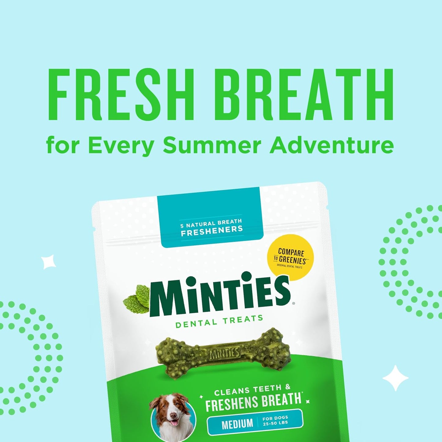 Minties - Masticables dentales para perros medianos, recomendados p...