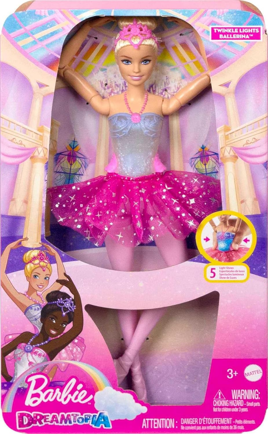 Muñeca Barbie Dreamtopia Twinkle Lights Ballerina con cabello rubio...