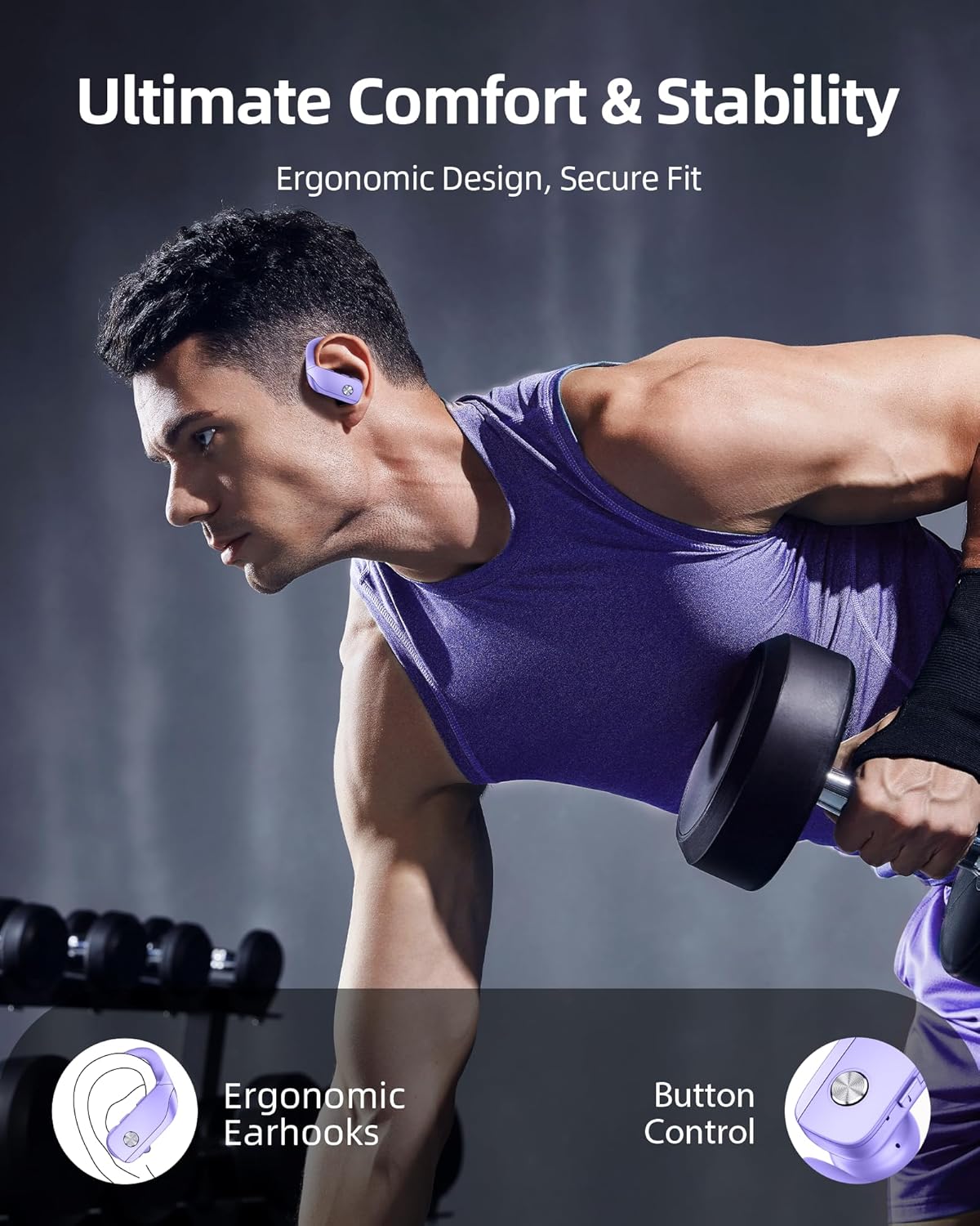 bmanl Auriculares inalámbricos Bluetooth con ganchos para las oreja...