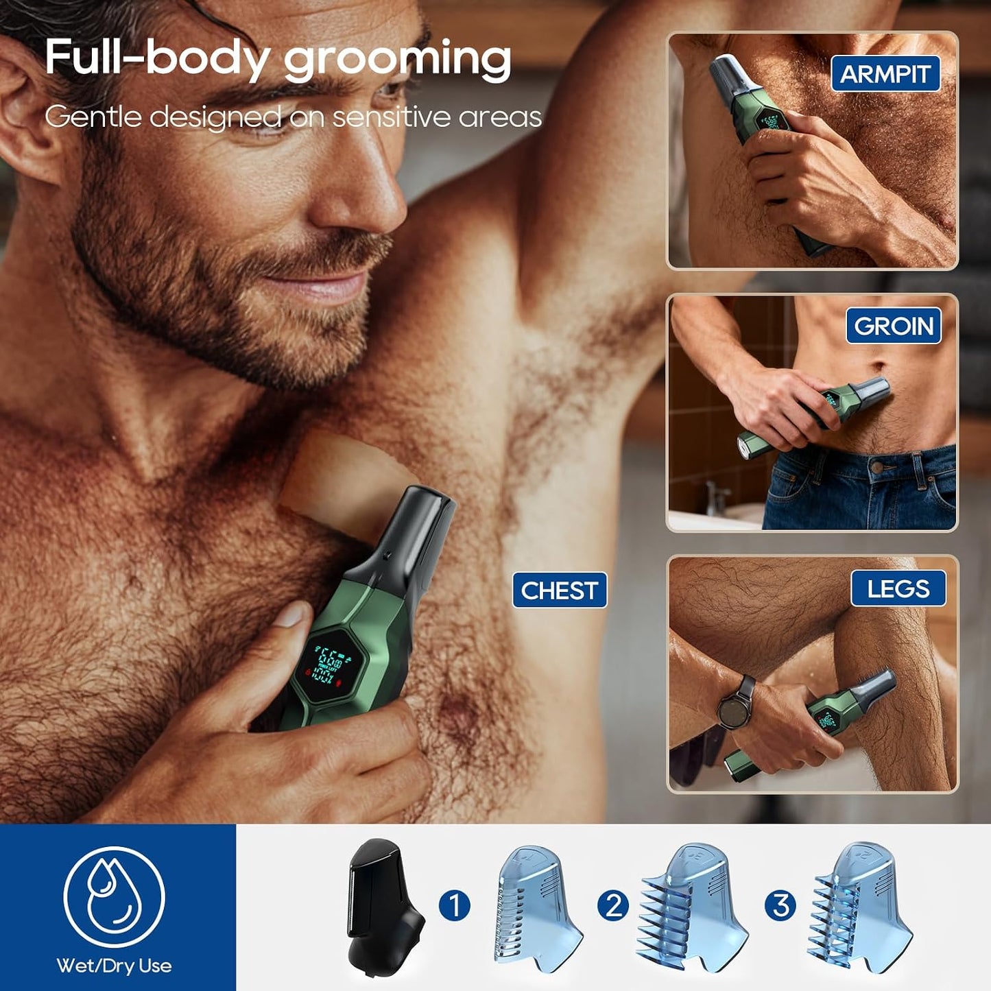 TRIMX Cortadora de barba para hombres, cabezales magnéticos de repu...